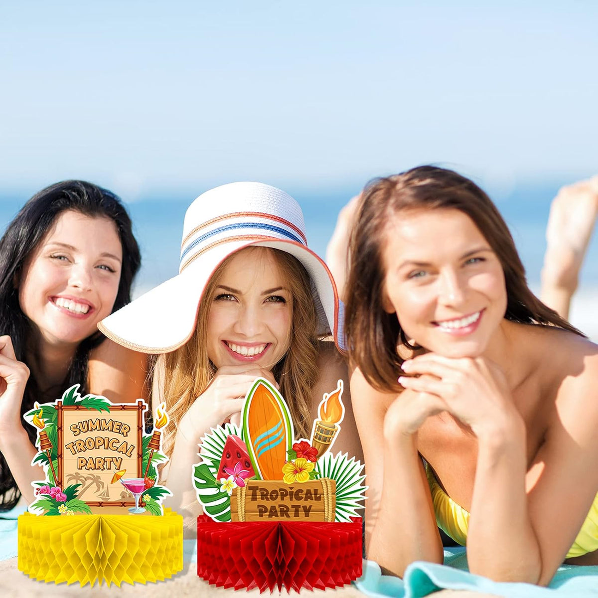 Waydress 9 Pcs Hawaiian Luau Party Decorations Margaritaville Tropical Centerpieces for Tables 6.9
