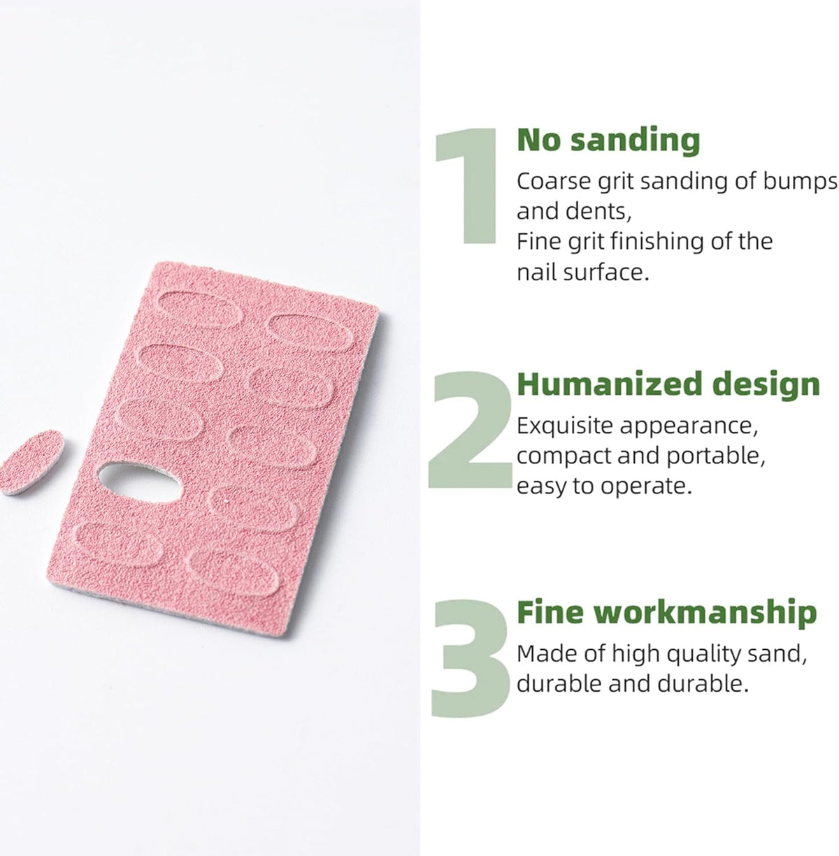 180 Grit Sandpaper Sheets Dual Ended Nail Cuticle Pusher Cuticle Cutter Self-Adhesive Sandpaper for
