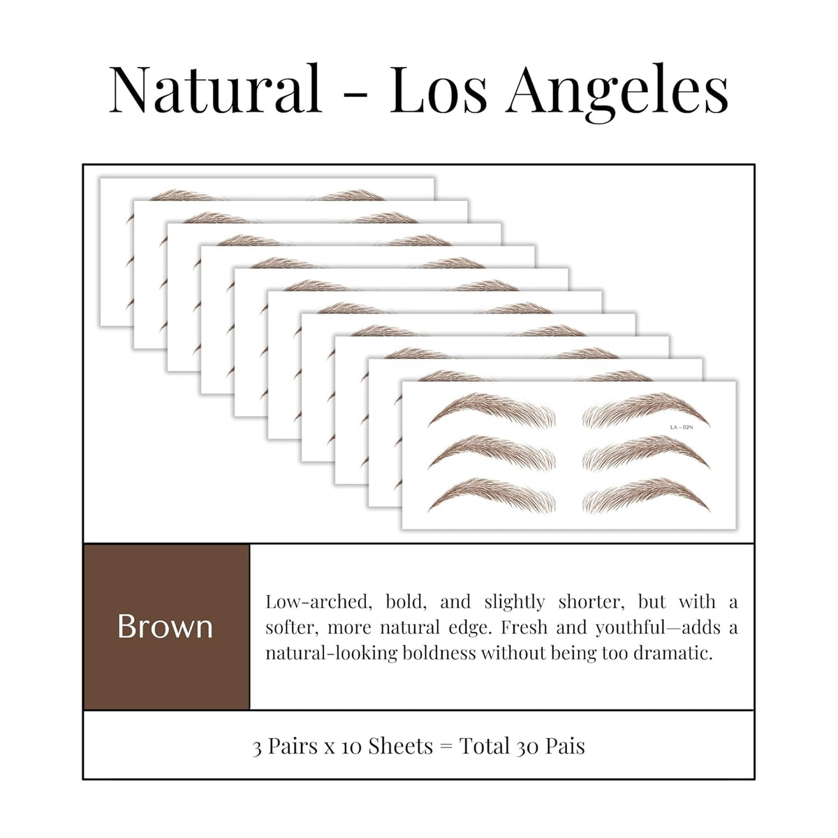 Bliss and Beyond USA Eyebrow Tattoo Stickers Waterproof – 30-Pair Deluxe Box | Realistic Hair-Like