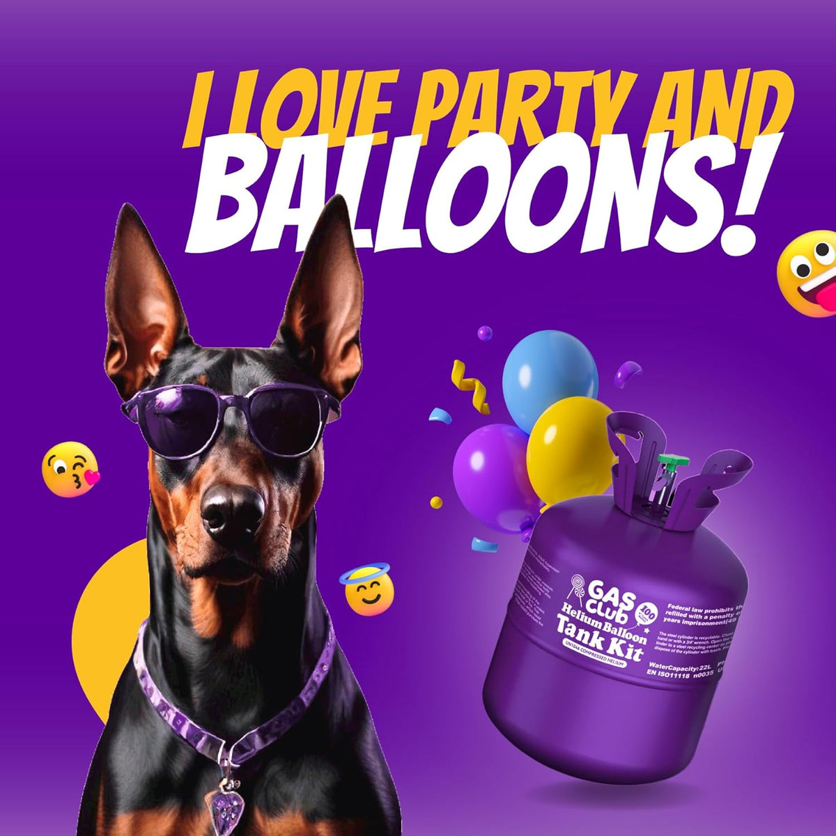 Helium Tank for Balloons At Home, 22L Balloon Kit Up To 100 Latex Balloons, Balloon Pump Kit
