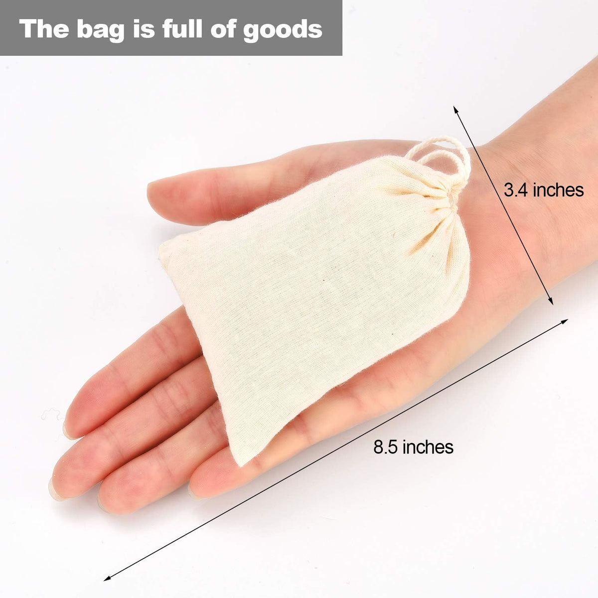 Tatuo 200 Pack Muslin Bags Burlap Drawstring sachet Bags Multipurpose Canvas Linen Pouch for Tea
