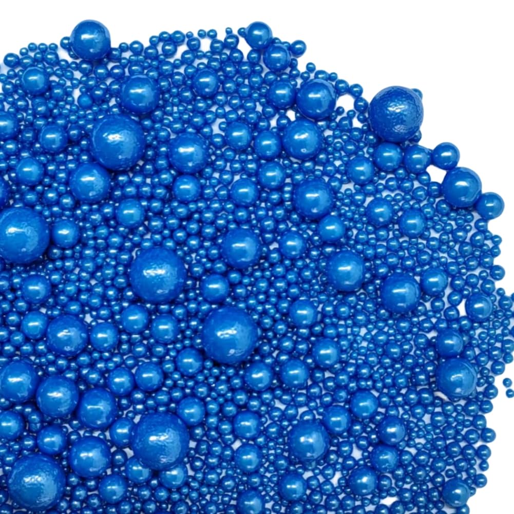 Edible Pearl Sugar Sprinkles Royal Blue Candy Mixing Size Baking Edible Cake Decorations Cupcake
