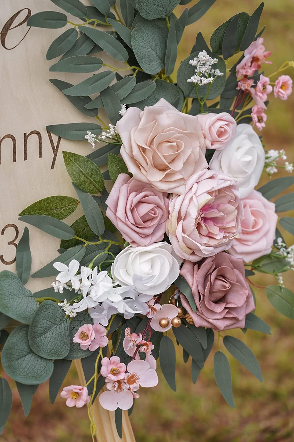 ponatia Small Wedding Arch Flowers (Pack of 2), Artificial Dusty Rose Flowers for Wedding Welcome