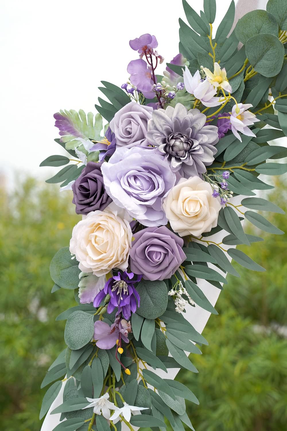 ponatia Wedding Arch Flowers (Pack of 2), Artificial Purple Flowers for Wedding Welcome Signs