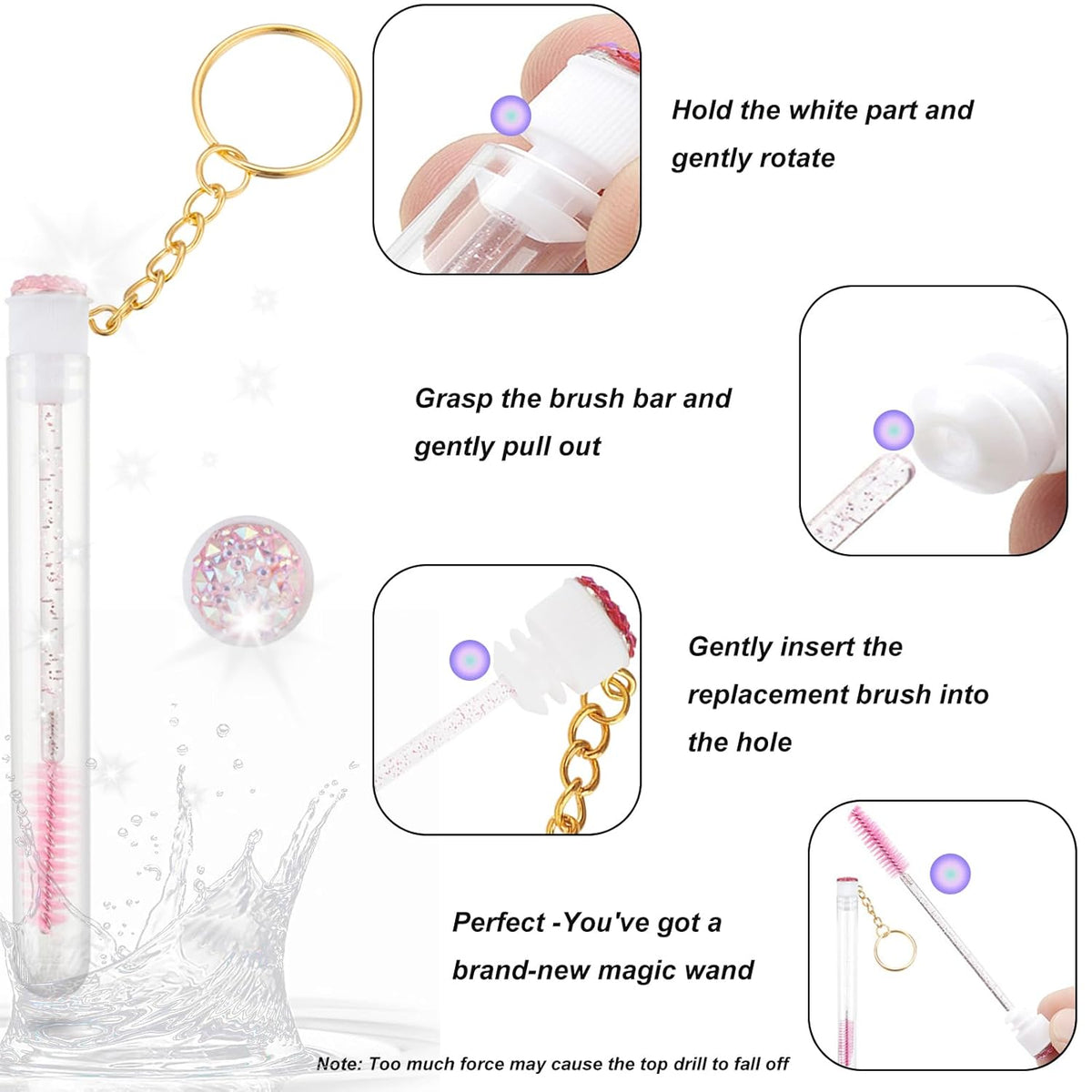 Upgrade 48 Pieces Disposable Mascara Wands Set,Extremely Durable Diamond Mascara for Women and