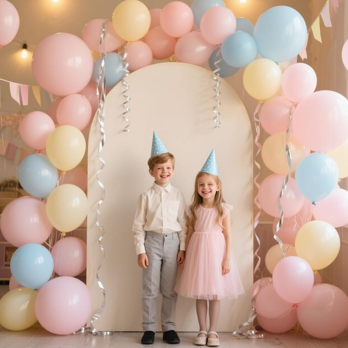 Ledido Wedding Arch Backdrop Cover 6FT Arch Covers Fitted Stretchy Spandex Round Top Stand Backdrop