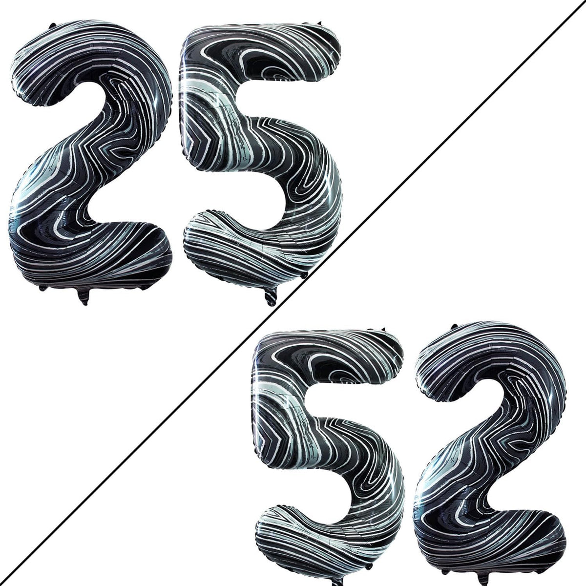 GOER Number 25 Balloons for 25th Birthday Party Decorations,42 Inch Jumbo Foil Helium 52 Balloons