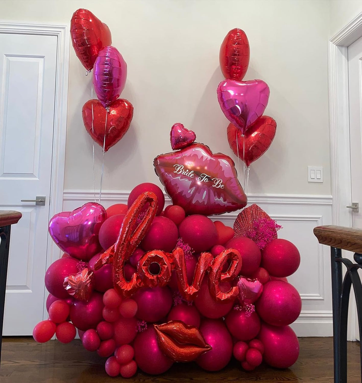 Red Heart Shaped balloons Pack of 12,18 Inch White Love Valentine Balloons Pink Heart Romantic