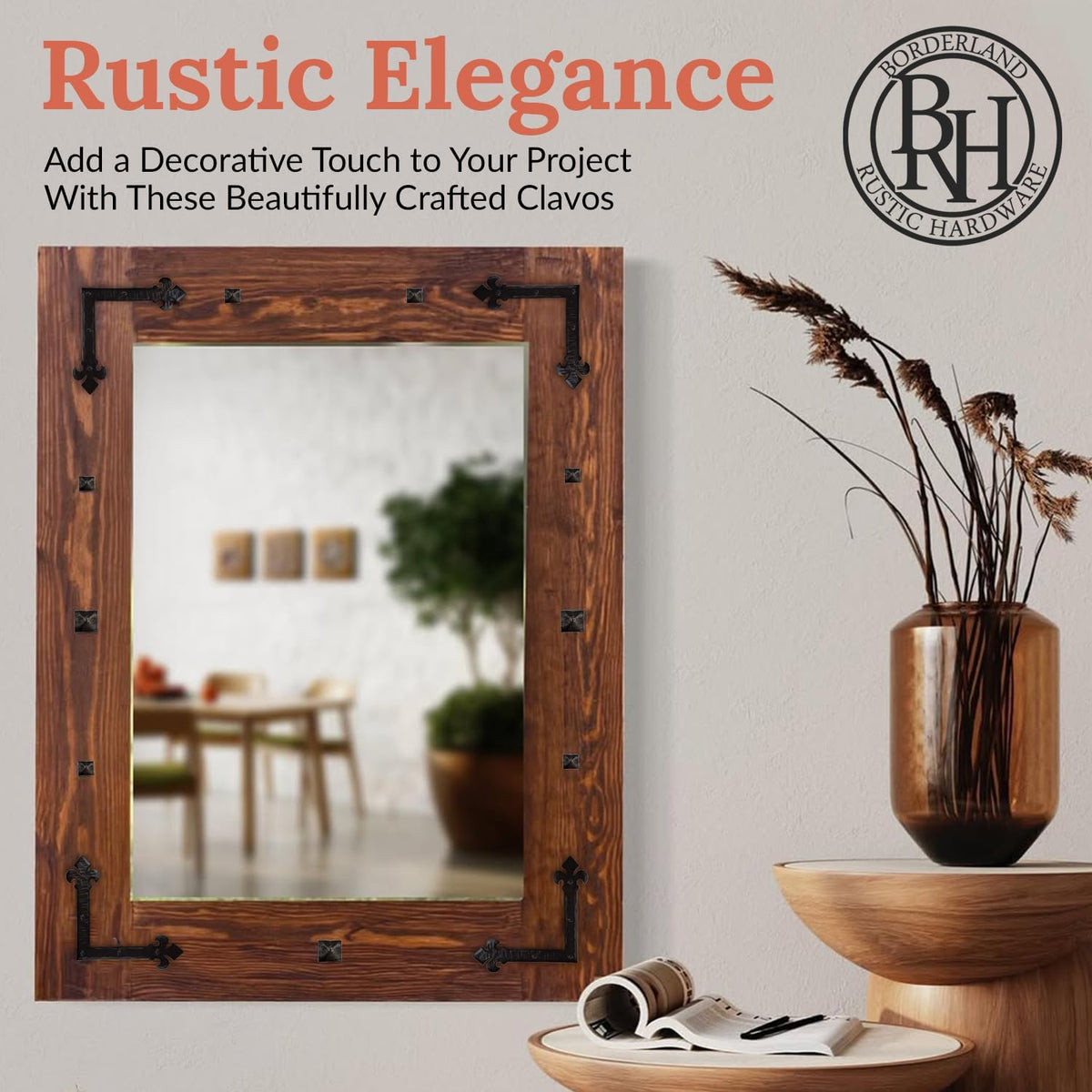 10 Pack 0.75" Square Head Iron Clavos Decorative Nails – Oil Rubbed Bronze – Handmade Rustic Square
