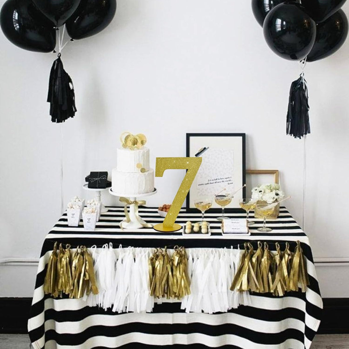 TONIFUL 11.8 Inch Gold Glitter Numbers Table Centerpieces 0-9 Birthday Party Decorations,Shining
