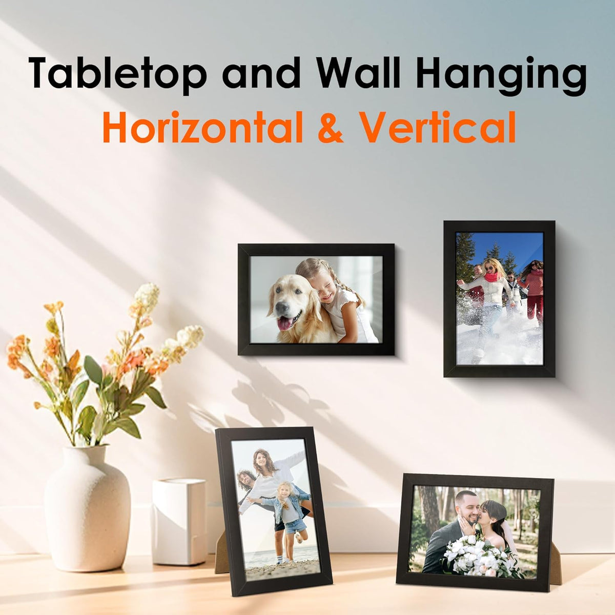 FIXSMITH 4x6 Picture Frame Set of 2, 4x6 Photo Frames with HD Plexiglass for Wall Hanging or