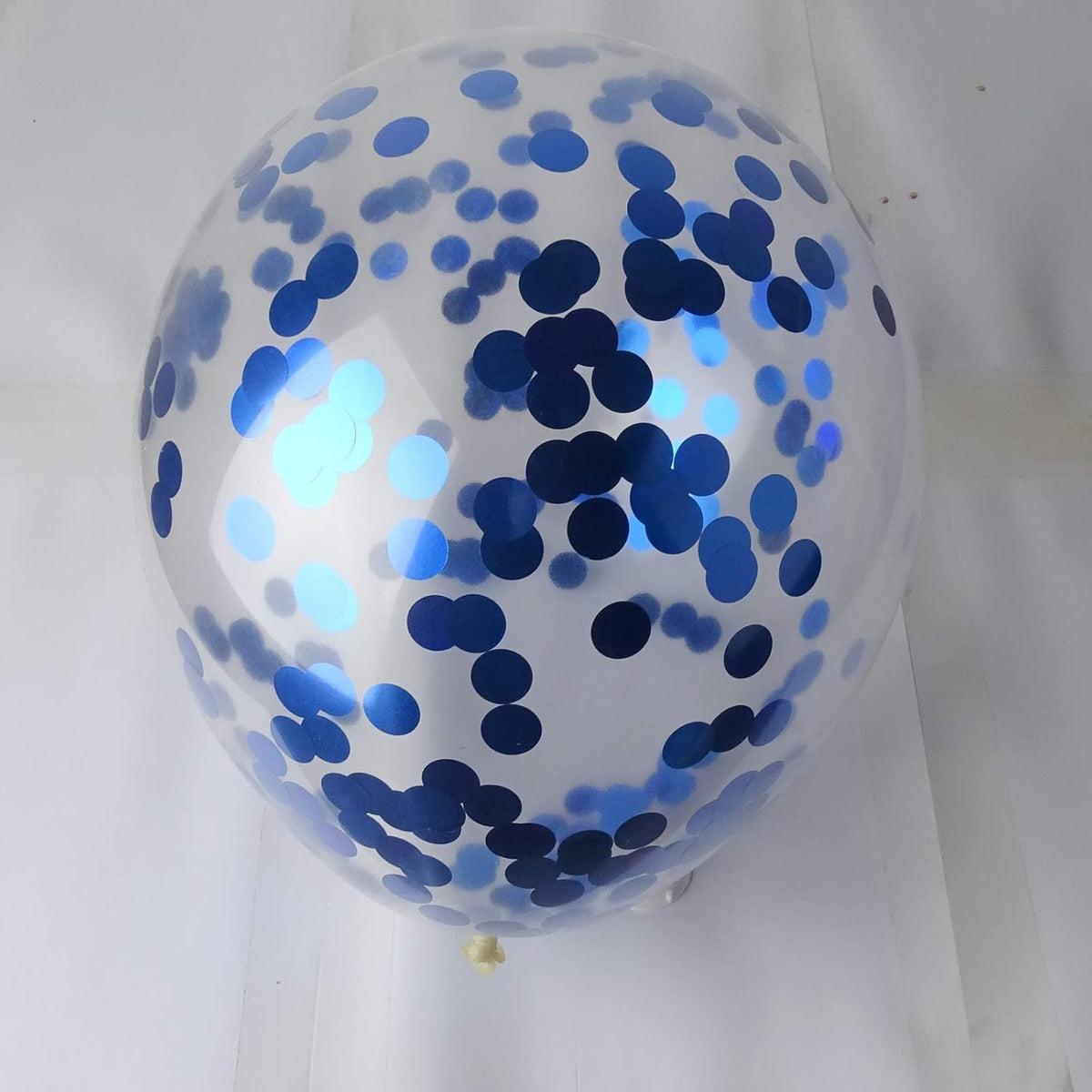 Blue Confetti Balloons 40 pack, 12 inch Transparent Party Balloons with Confetti for Graduation