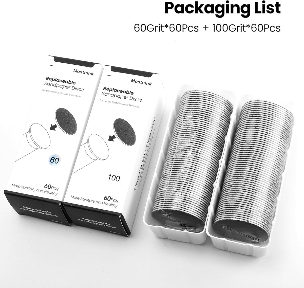 120pcs Replacement Sandpaper Refill Discs for Electric Foot File Callus Remover Tool for Men Women