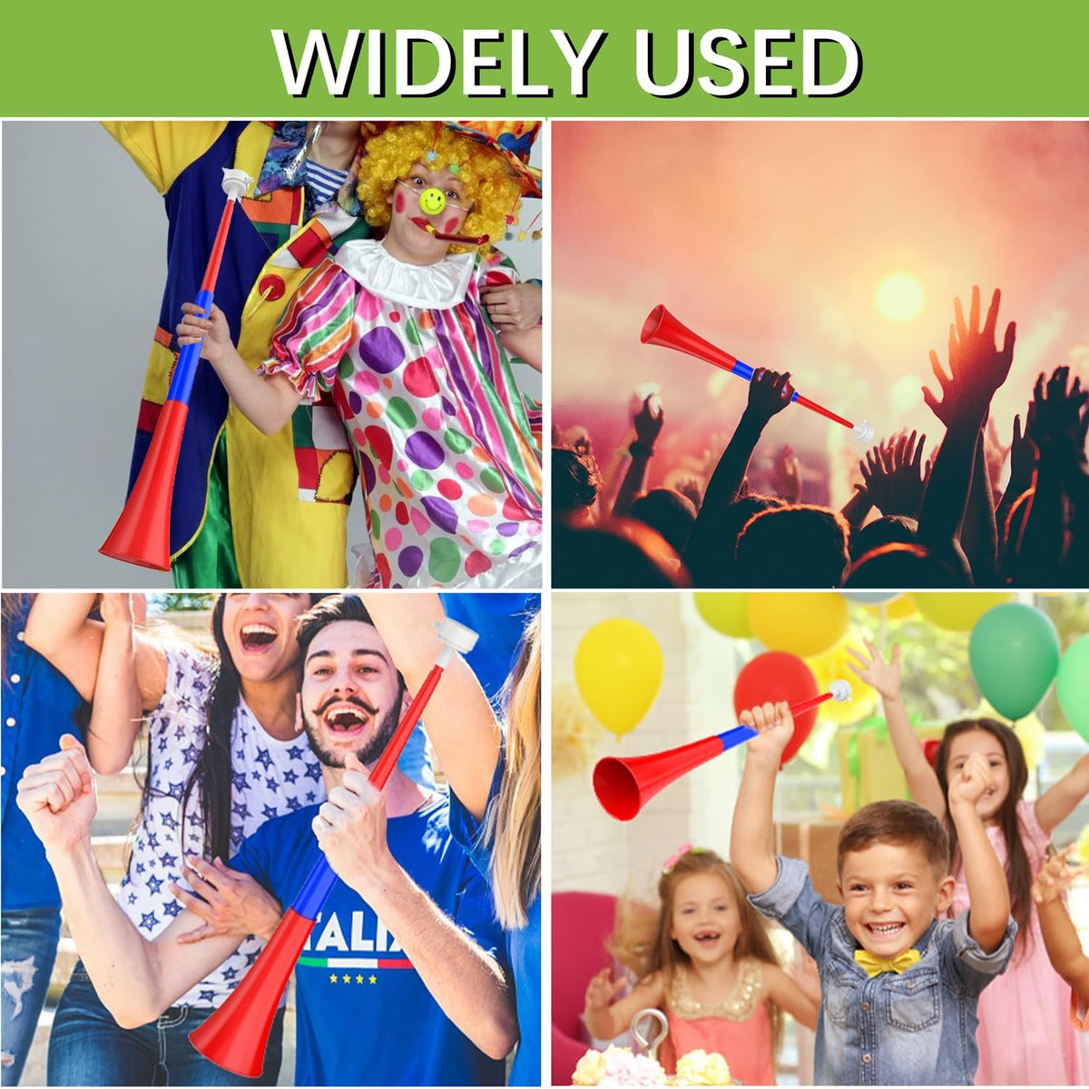 Collapsible Stadium Horn Noise Maker 24 Inch Vuvuzela Plastic Trumpet Horn Blow Horns Noisemakers