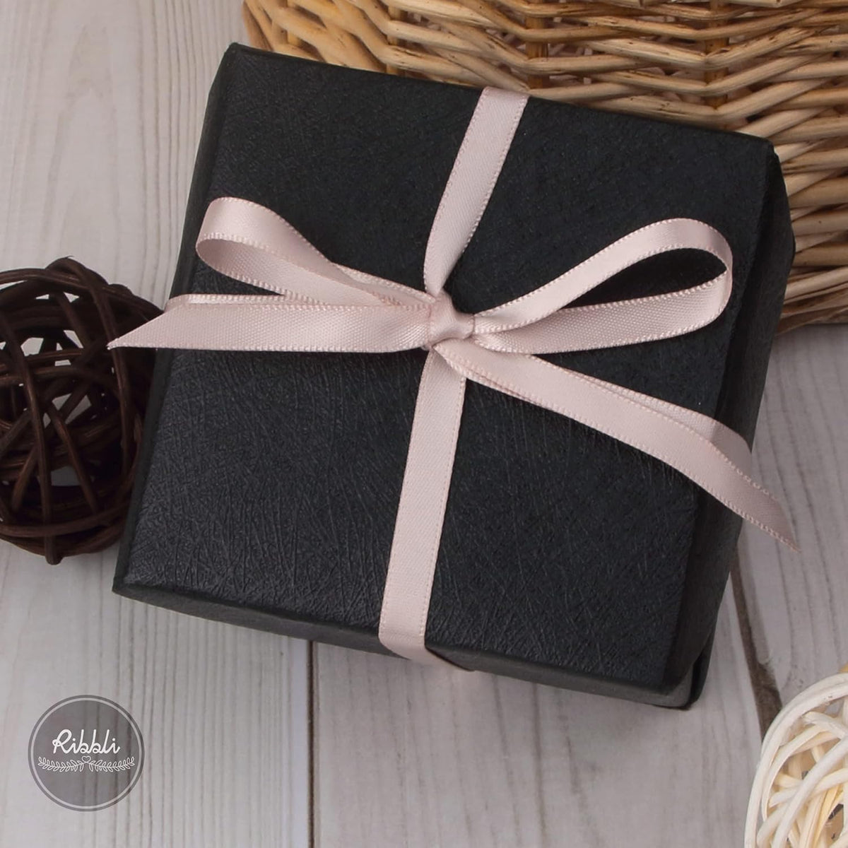 Ribbli Vanilla Double Faced Satin Ribbon,1/4” x Continuous 25 Yards,Use for Craft Bows Bouquet