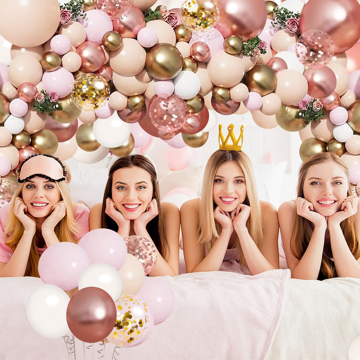 Blocesa Rose Gold Balloon Garland Arch Kit, Pink Gold, Latex, Party Decor.