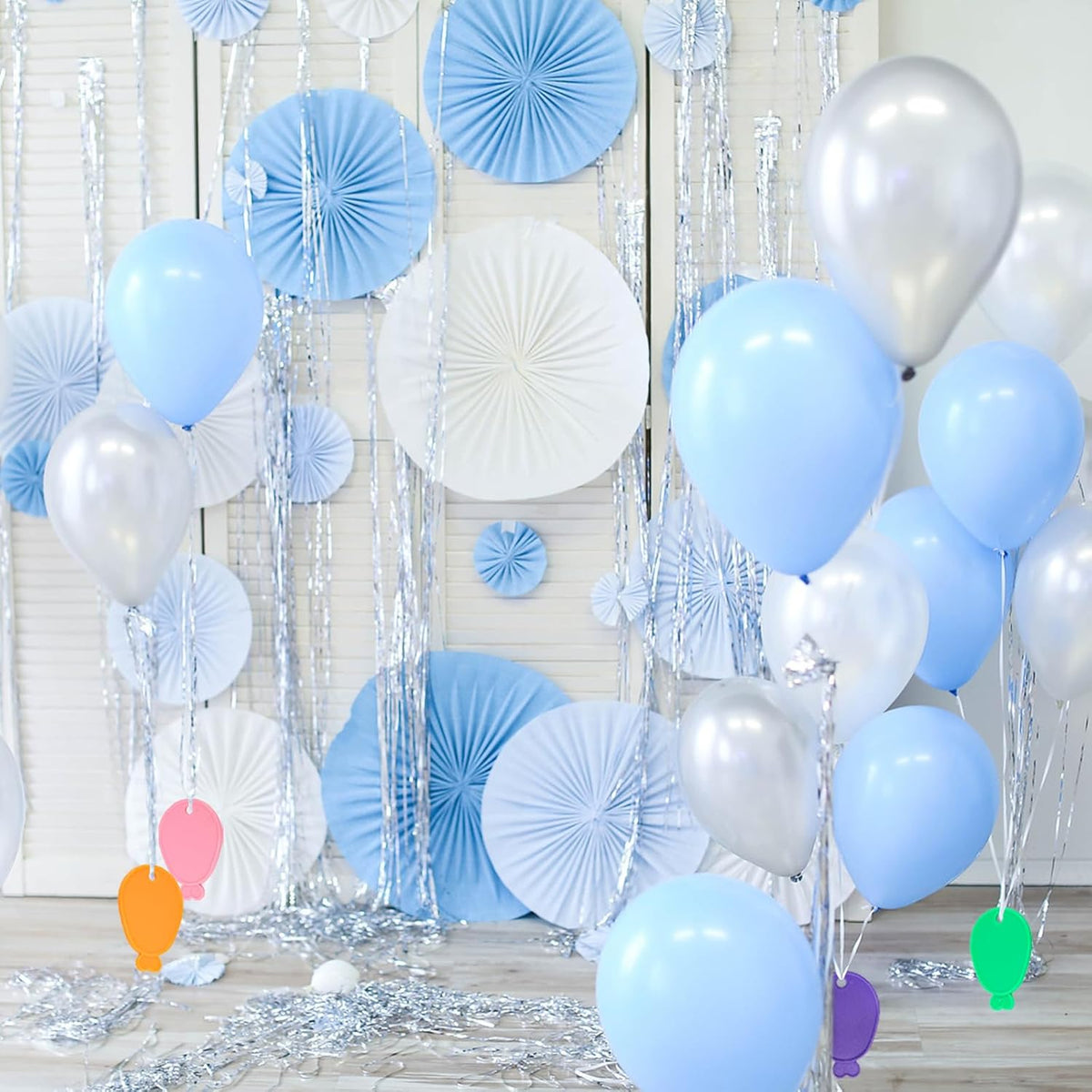 80 Pcs Plastic Balloon Weights, Reusable Colorful Balloons Pendants, Wedding Birthday Party