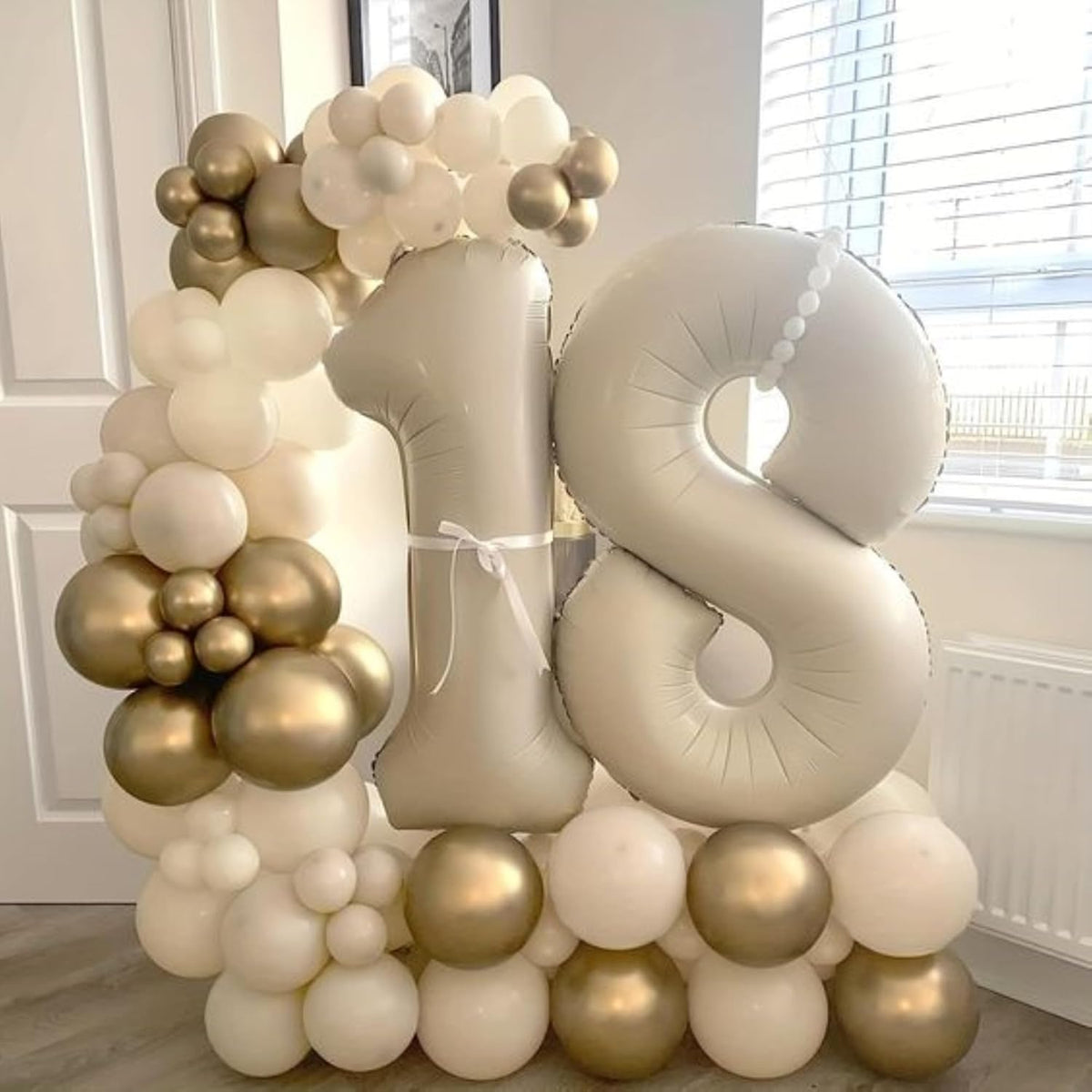40 Inch Cream White Number 8 Balloon Mylar Big Foil Helium Number 8 18 28 38 48 58 68 88 Balloon