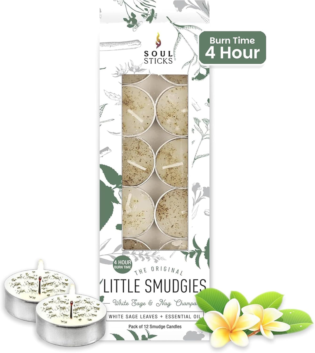 SOUL STICKS 12 Pack Little Smudgies Tealight Candles Smudge Candle for Cleansing House, Meditation