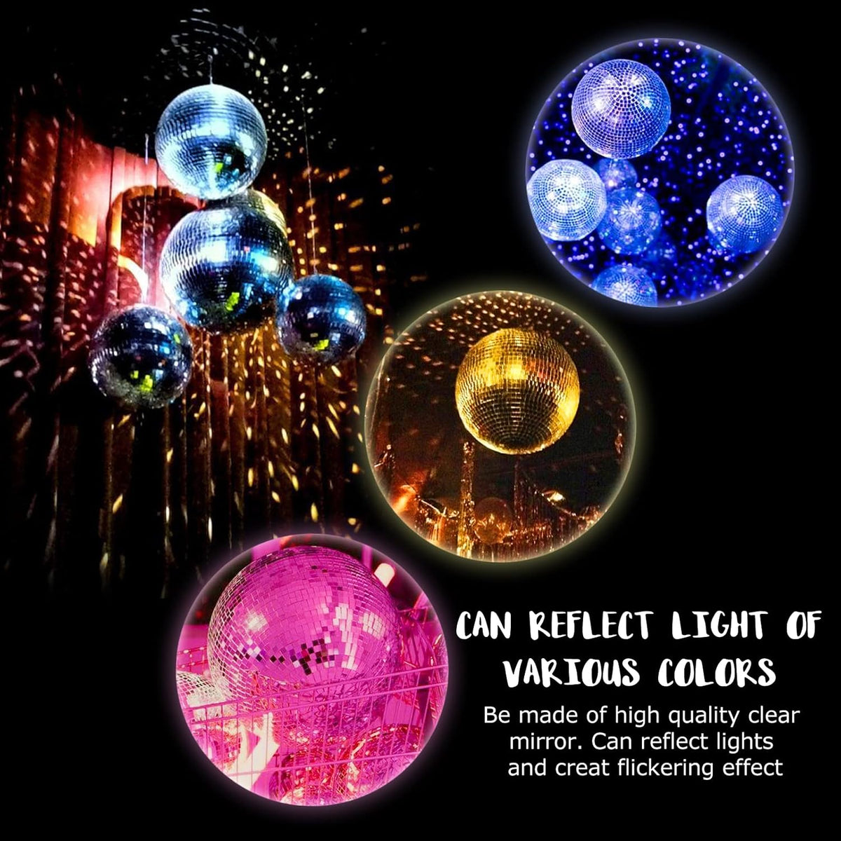 Youdepot Disco Ball 12-Inch – Large Mirror Ball Hanging Party Decor for Weddings, Events, and Dance