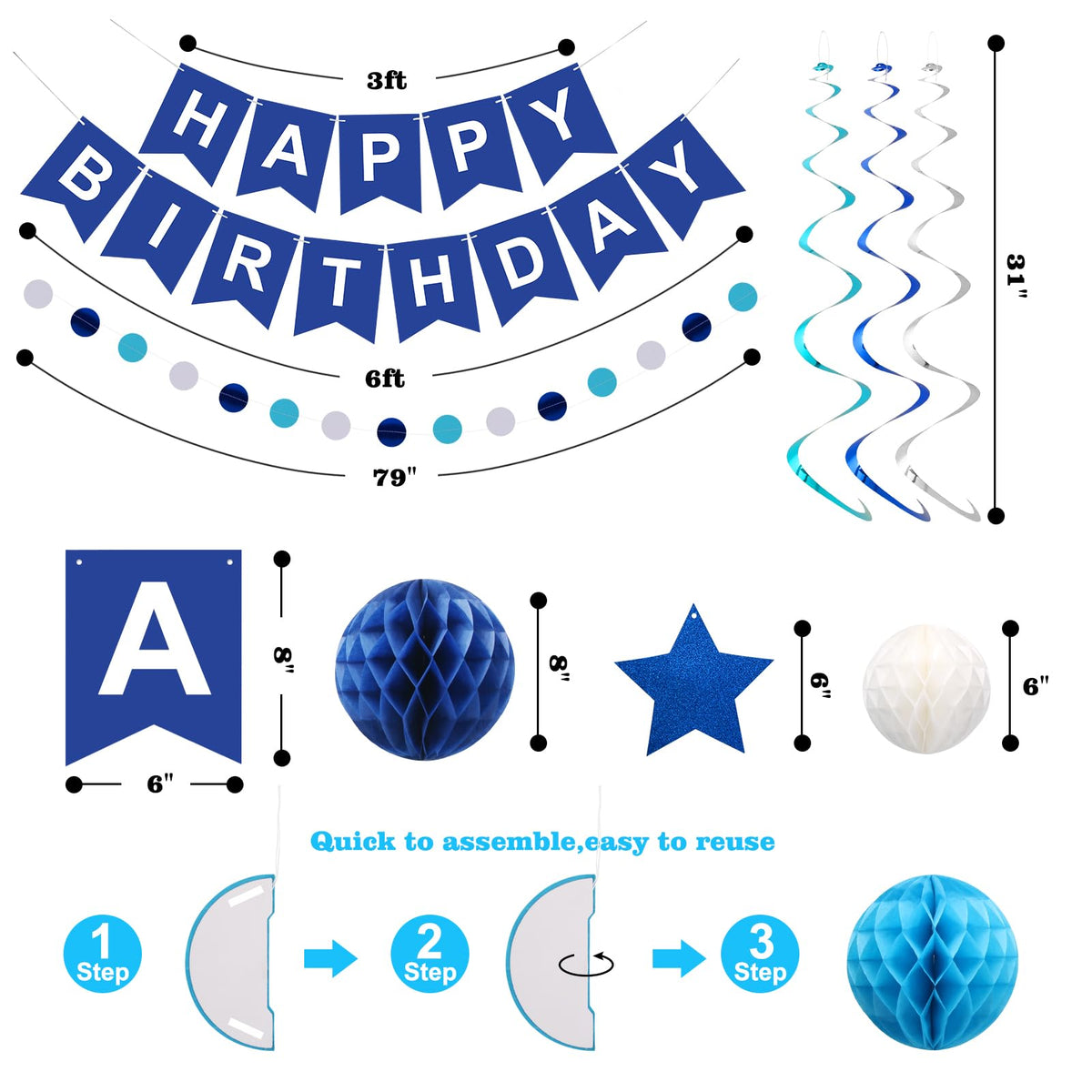 meowtastic Birthday Decorations Happy Birthday Banner with Honeycomb Balls