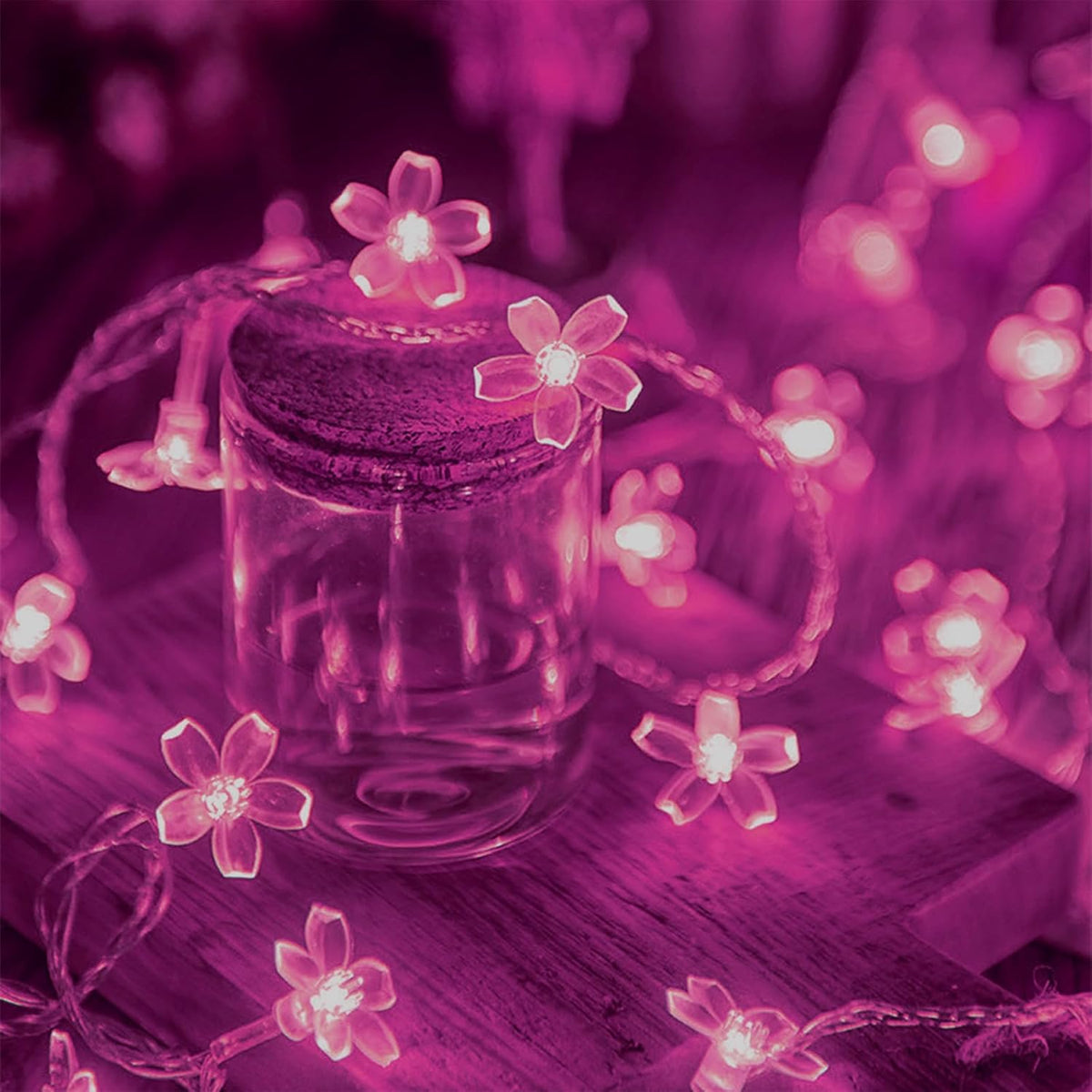 Fairy Flower String Lights Decor, USB & Battery Lighted Decorative Cute Cherry Blossom Indoor