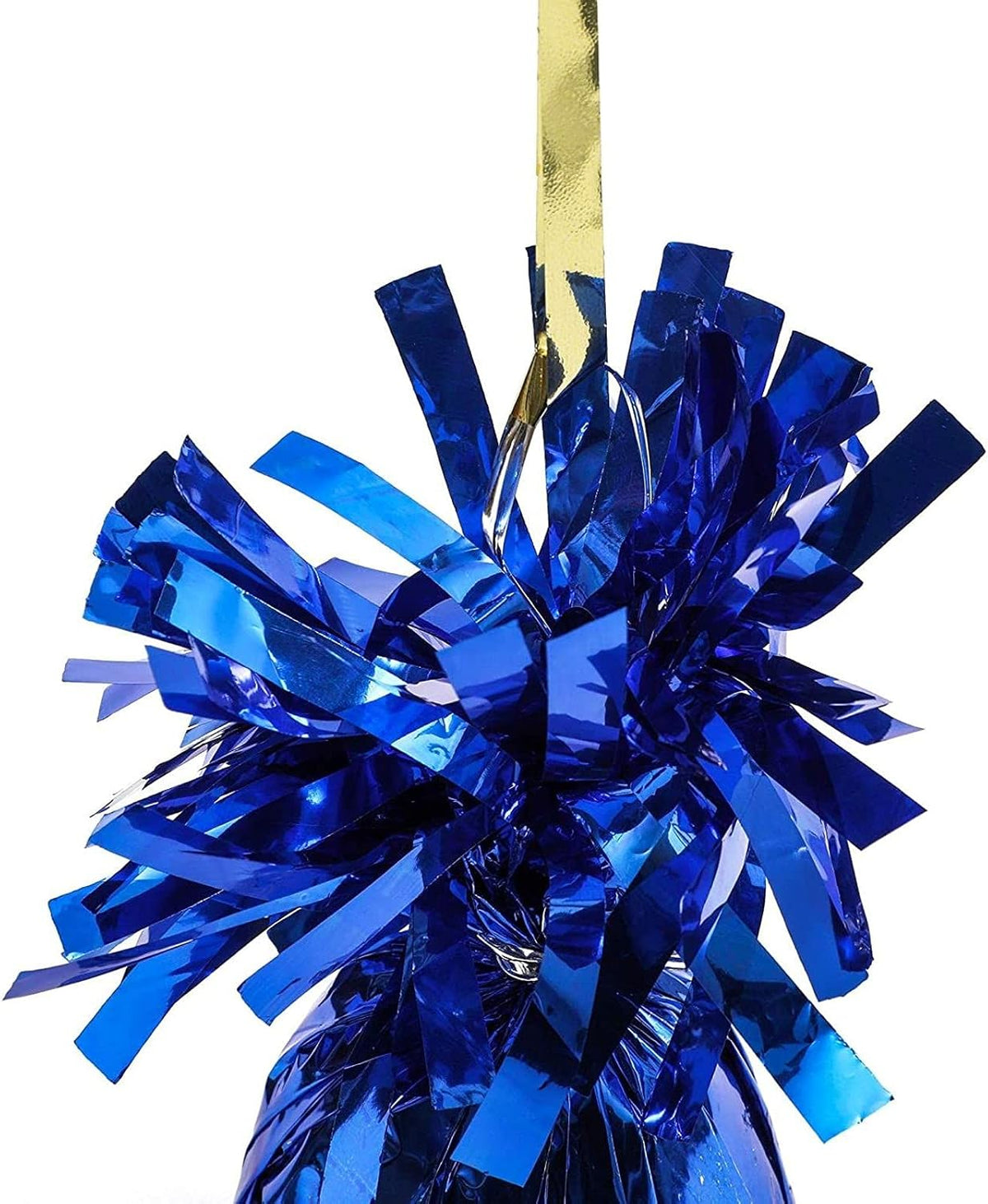 BLUE PANDA Blue Balloon Weights - 4.5 In H x 2.5 In Dia, 6 Oz, Metallic Foil, Pack of 15 - Table