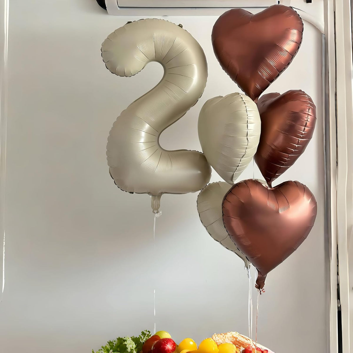 40 Inch Beige Large Numbers Balloons 3, Self Inflating Ivory White Digit 3 Helium Balloons for 3rd