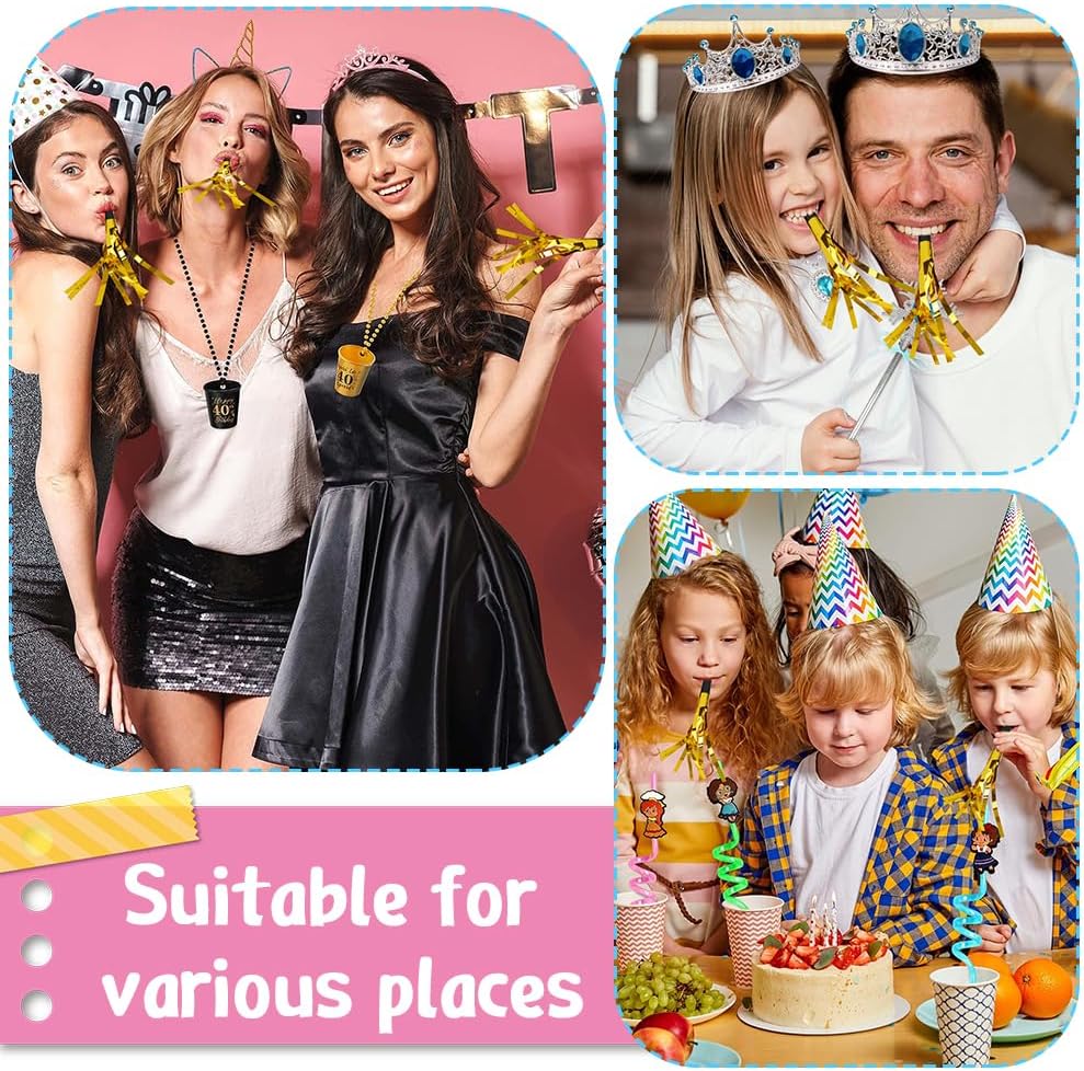 Party Blowers 24 PCS Gold Noise Makers Fun Party Favors Adult Birthday Party Favors Adult Party