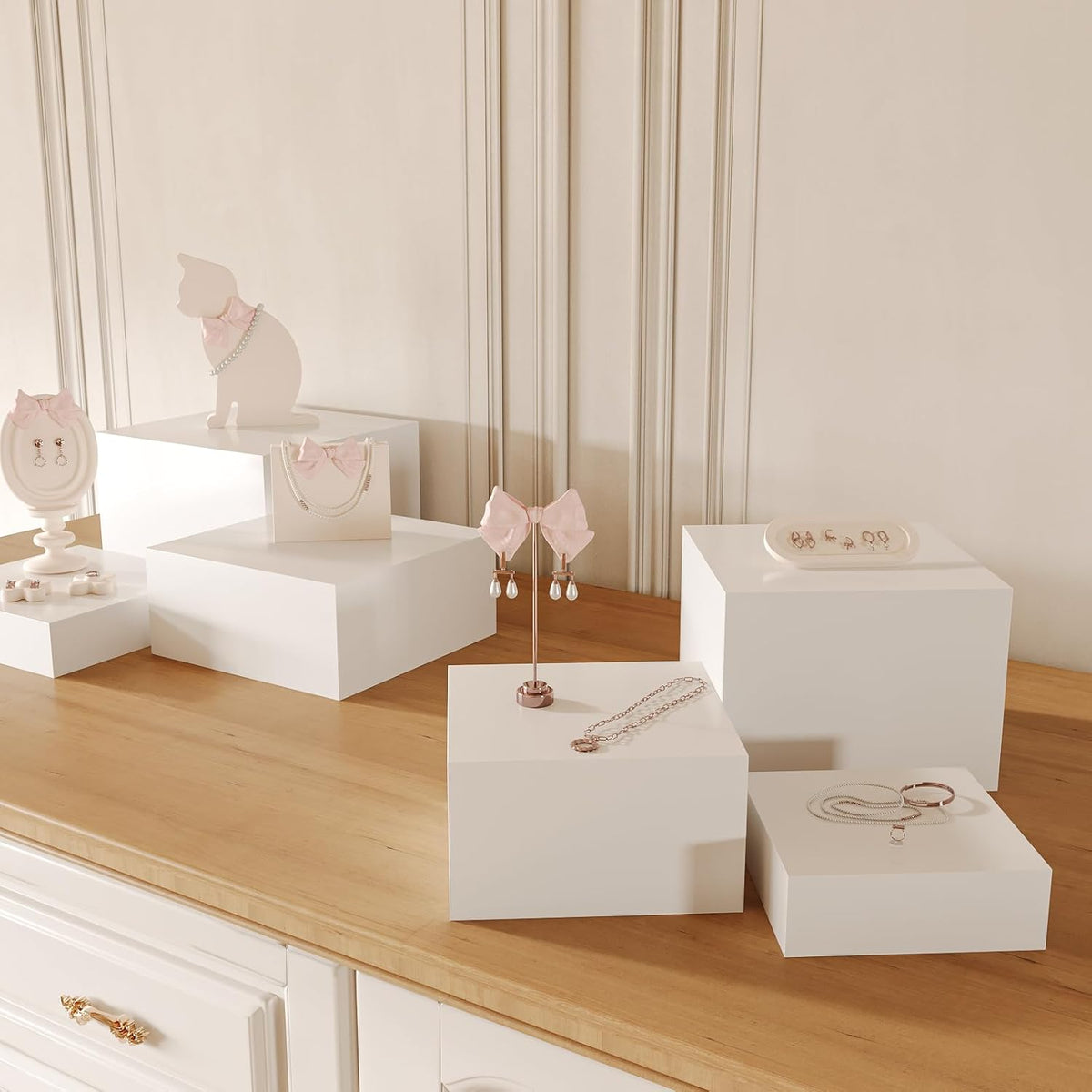 PecMuikee Buffet Risers, Food Risers for Buffet Table, Display Stand Shelf for Catering Dessert