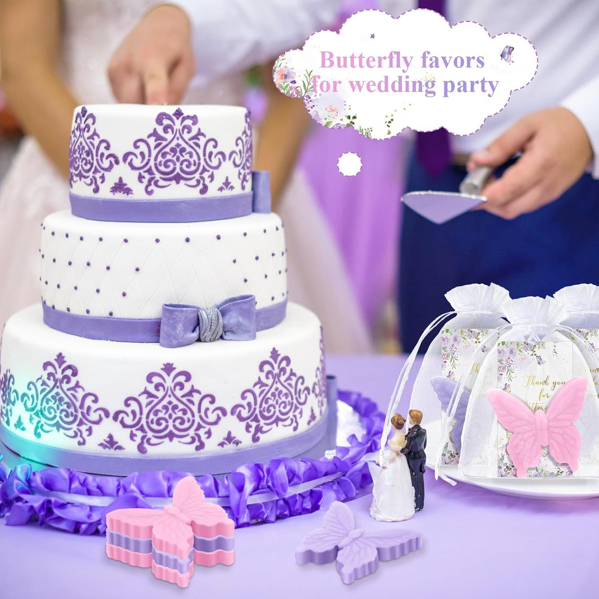 Dunzy 30 Sets Butterfly Theme Baby Shower Favors for Guests Butterfly Soap Favors with Thanks You