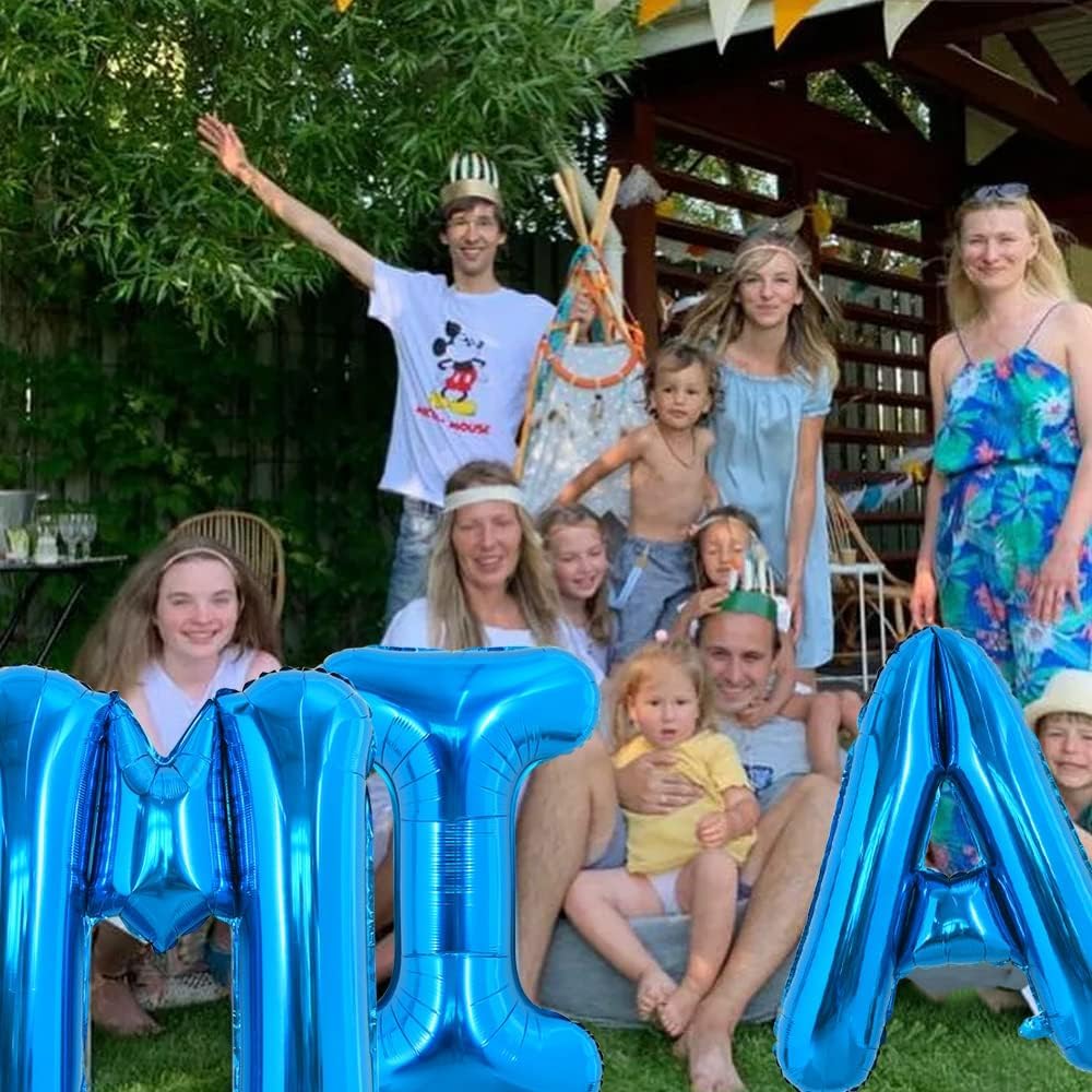 TONIFUL 40 Inch Large Blue Letter A Foil Balloons Alphabet Balloons