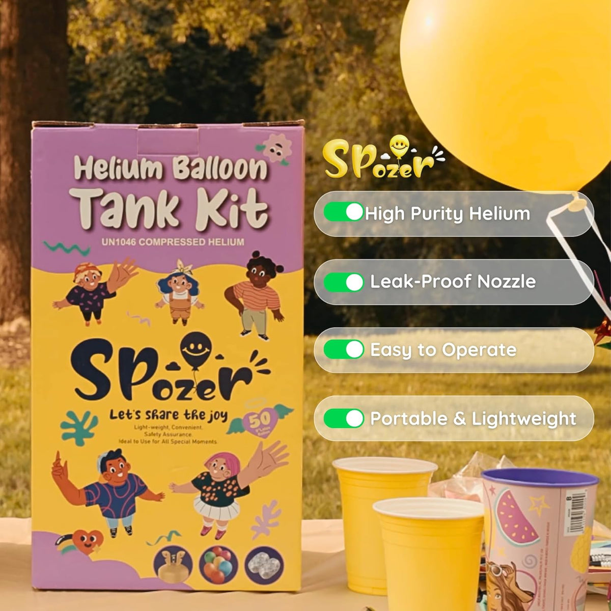 13L Portable Helium Tank for Balloons at Home, Up to 50 Latex Balloons, Helium Balloon Pump Kit