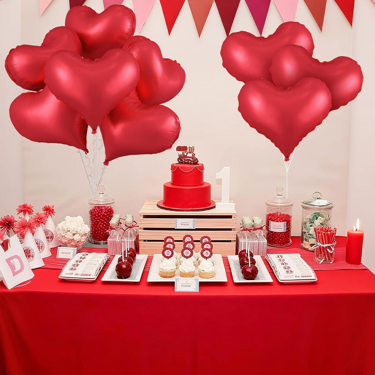 Red Heart Balloons,24Inch Large Red Heart Foil Balloons for Valentine's Day Birthday Wedding Baby