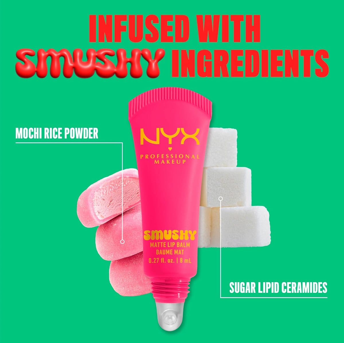 NYX PROFESSIONAL MAKEUP Smushy Matte Lip Balm, Tinted Lip Moisturizer with Soft, Matte Finish