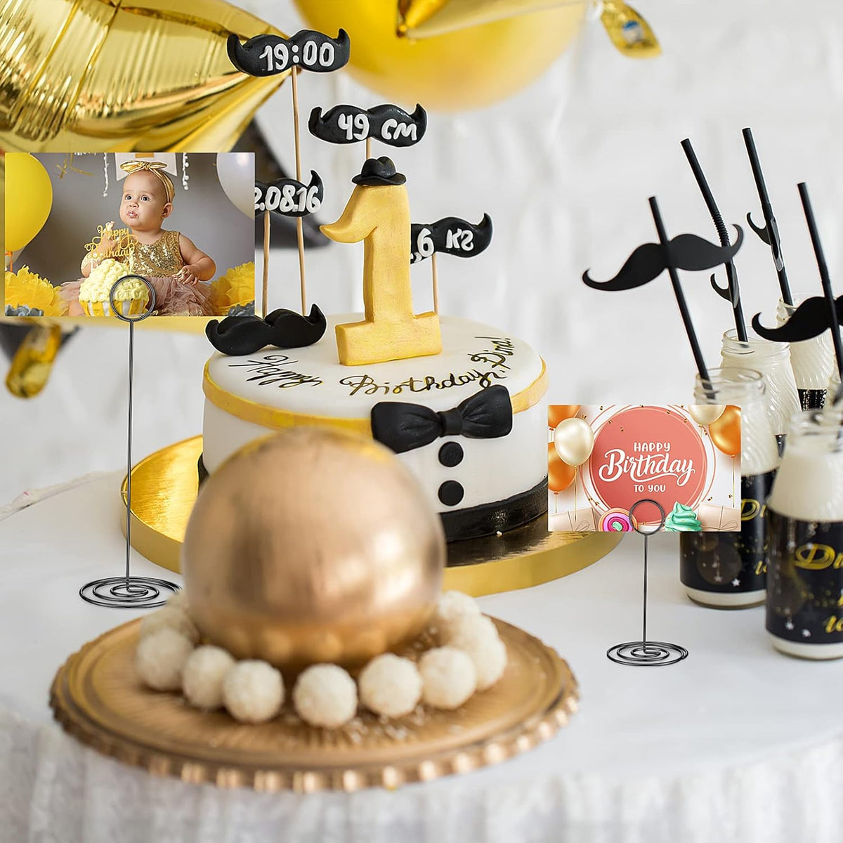 Teling 36 Pieces Table Number Holders 3 Size Place Card Holder Name Numbers Menu Memo Note Card