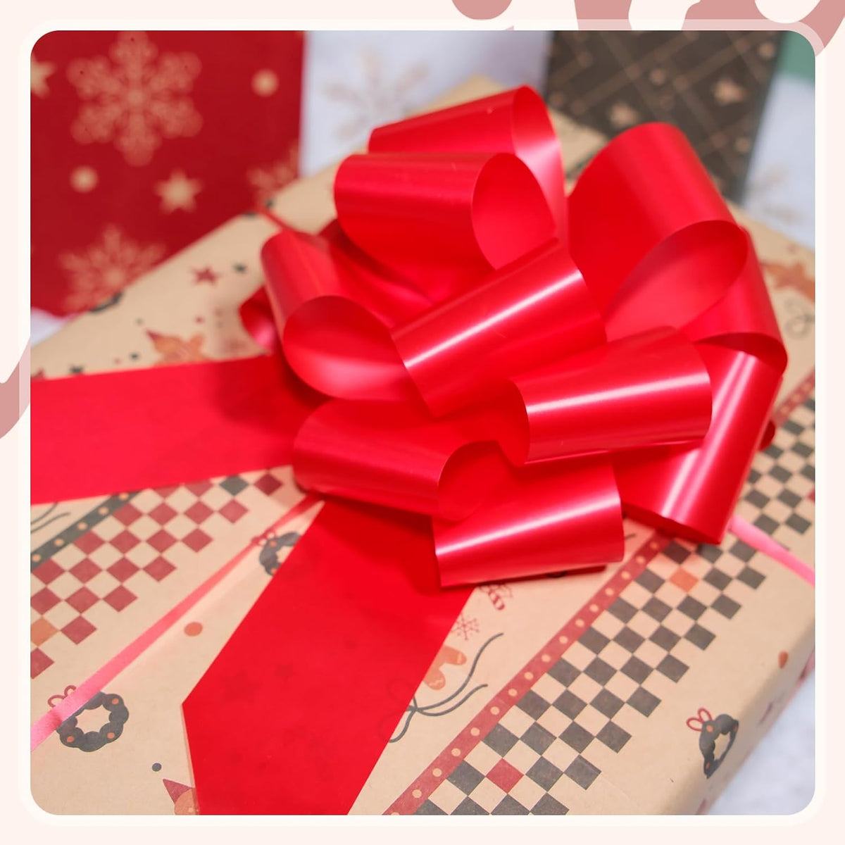 12 PCS 6 Inch Red Pull Bows - Perfect for Gift Wrapping, Wedding Decor, Car Bows, Birthday Parties