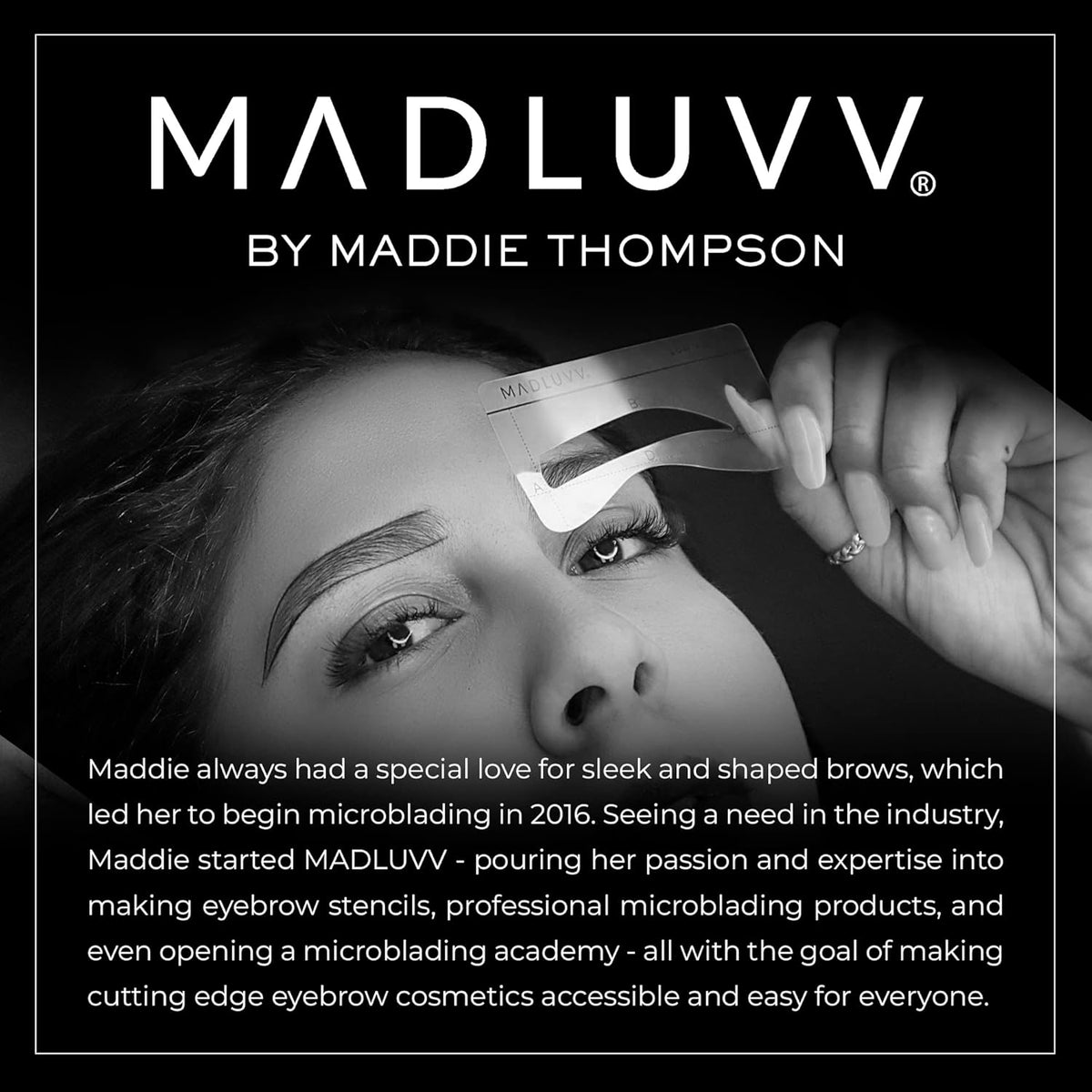 MADLUVV Eyebrow Shaper Stencils – 6 Reusable Stencils for Microblading, Brow Mapping & Shaping