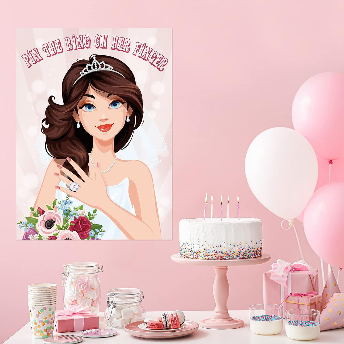 ASTARON Pin The Ring On The Bride, Bridal Shower Hen Party Bachelorette Party Girls Game Bride To