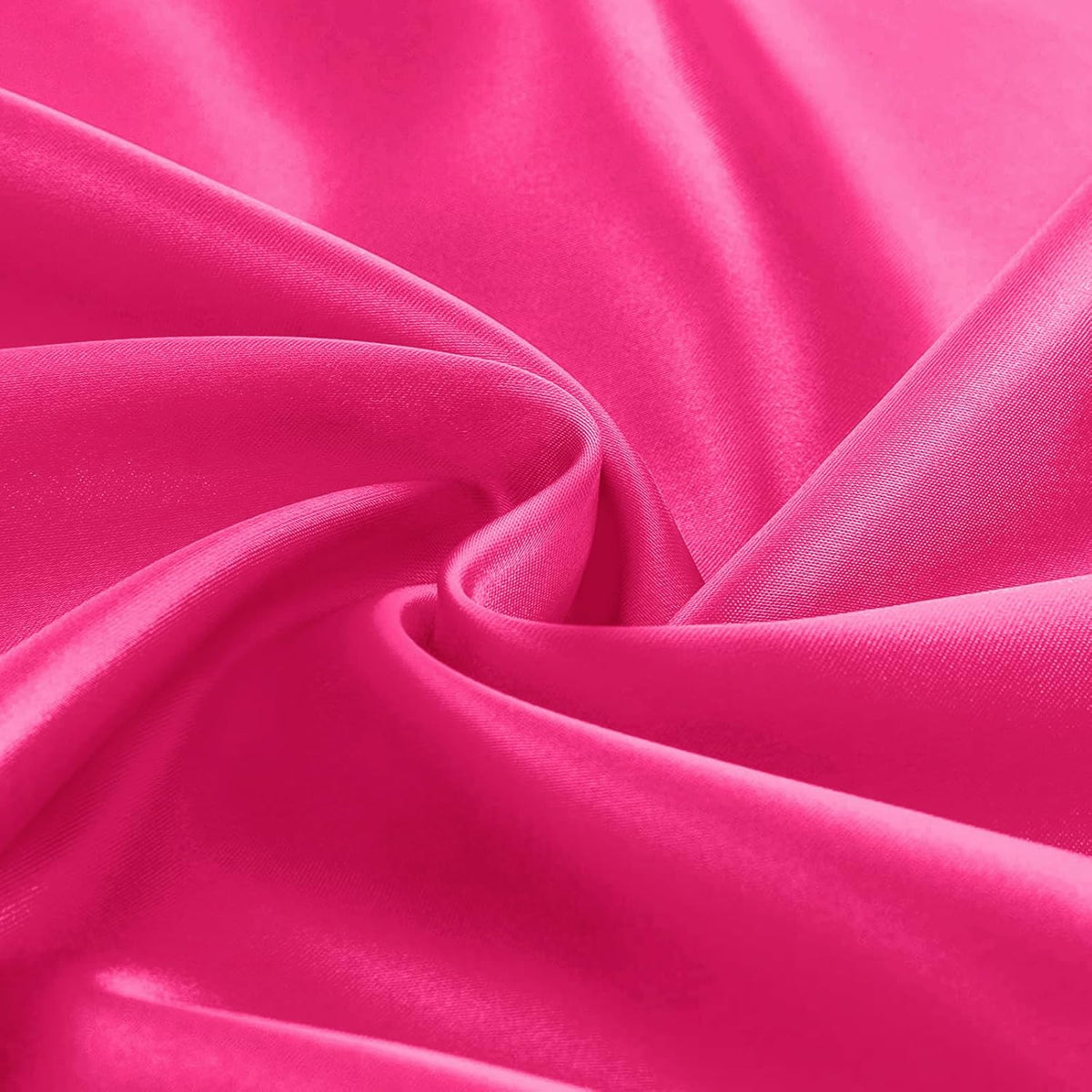 KKJIAF 1 Pack Round Table Cloths 90 Inch, Hot Pink Overlay Round Satin Table Cover, Silky Satin