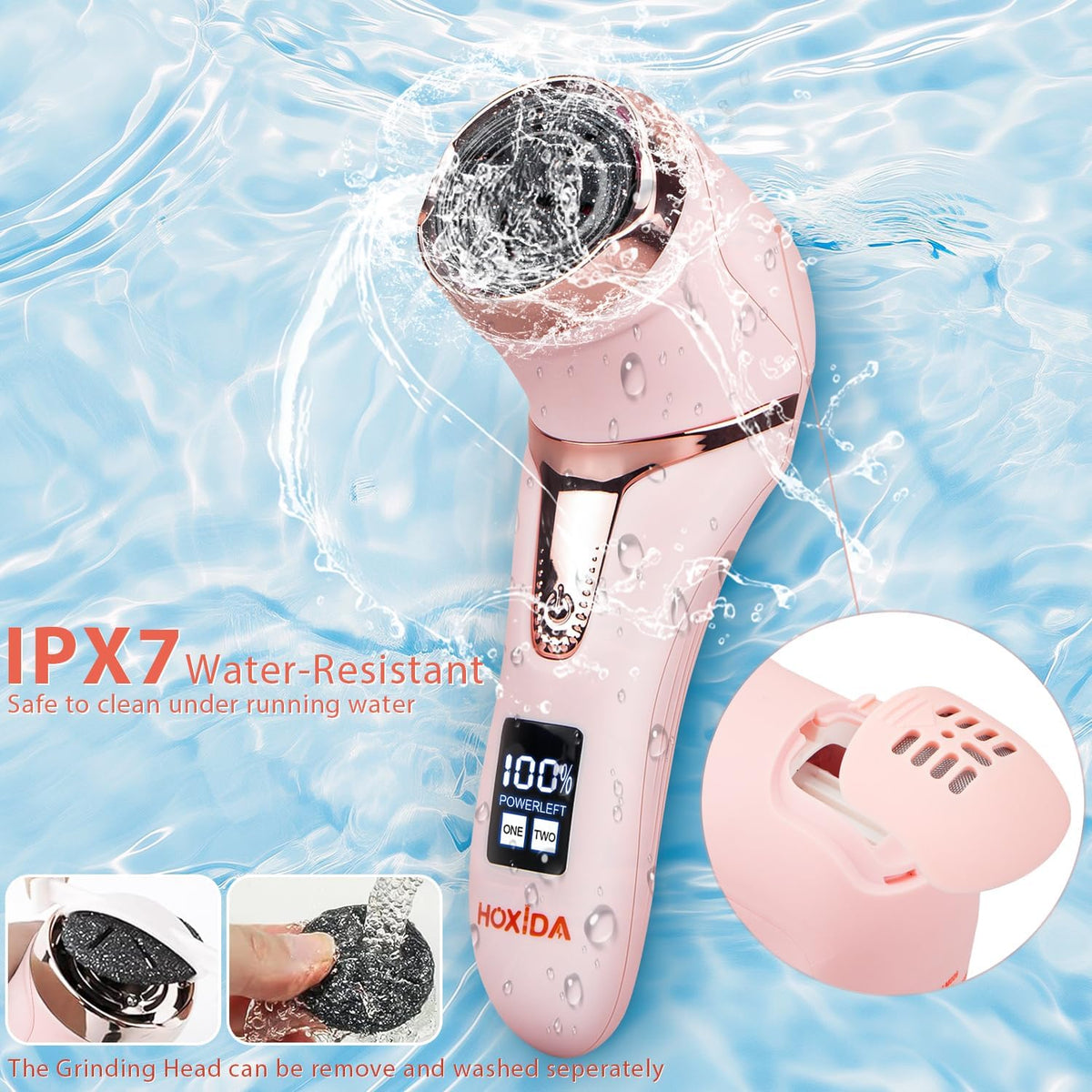 Electric Callus Remover for Feet (with Dander Vacuum Cleaner), Rechargeable Foot Callus Remover