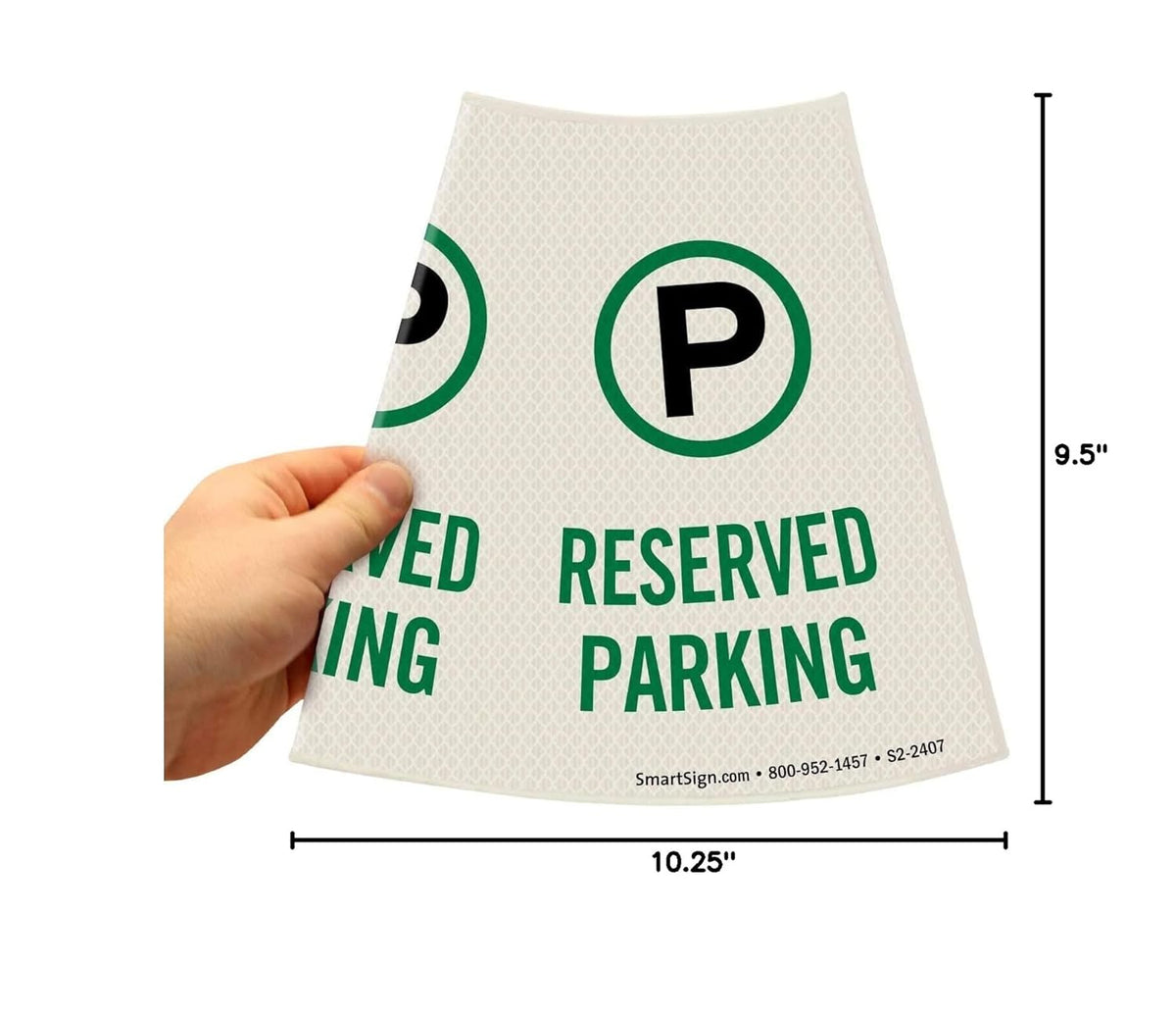 SmartSign 6-Pack 'Reserved Parking' Reflective Cone Message Sleeve Collar with Symbol, 360-Degree