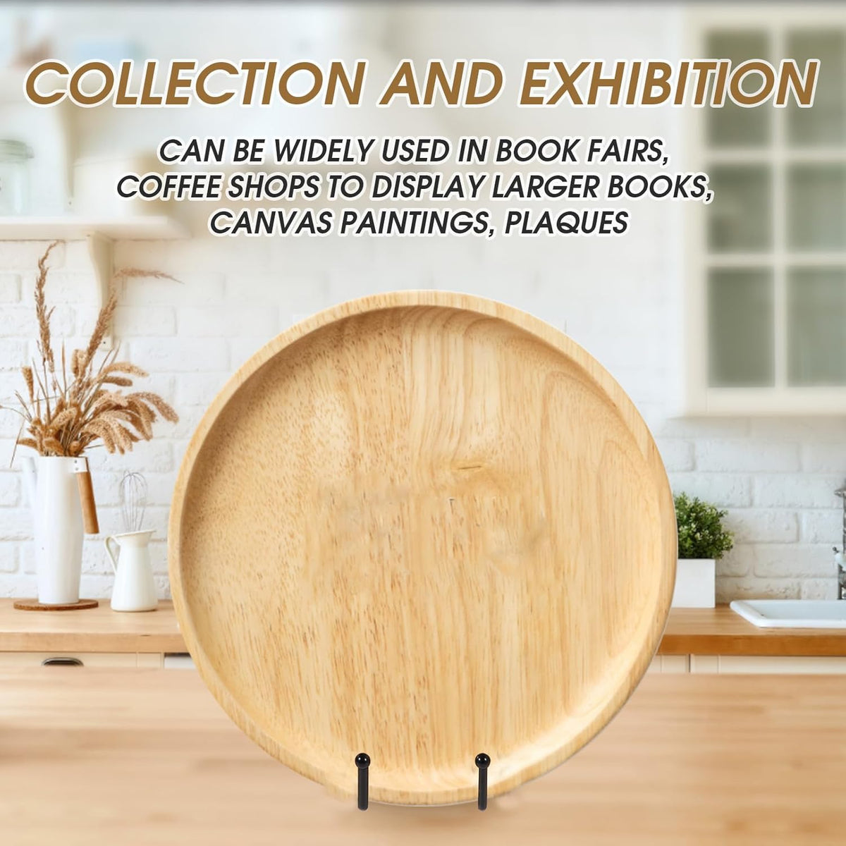 Decolore 10 Inch 3 Pack Large Black Table Easel Plate Stands for Display Plate Holder Display Stand