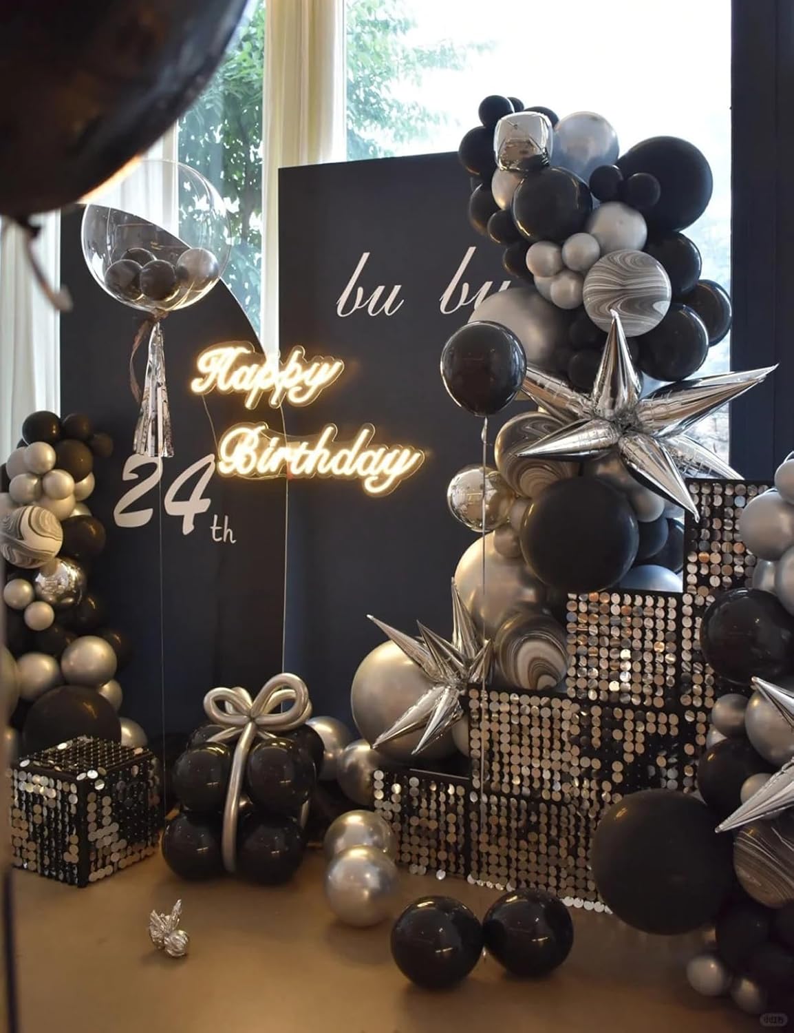 Black Balloons 12 inch, 50 Pcs 3.2g Black Latex Balloon Matte Helium Balloons for Birthday Party