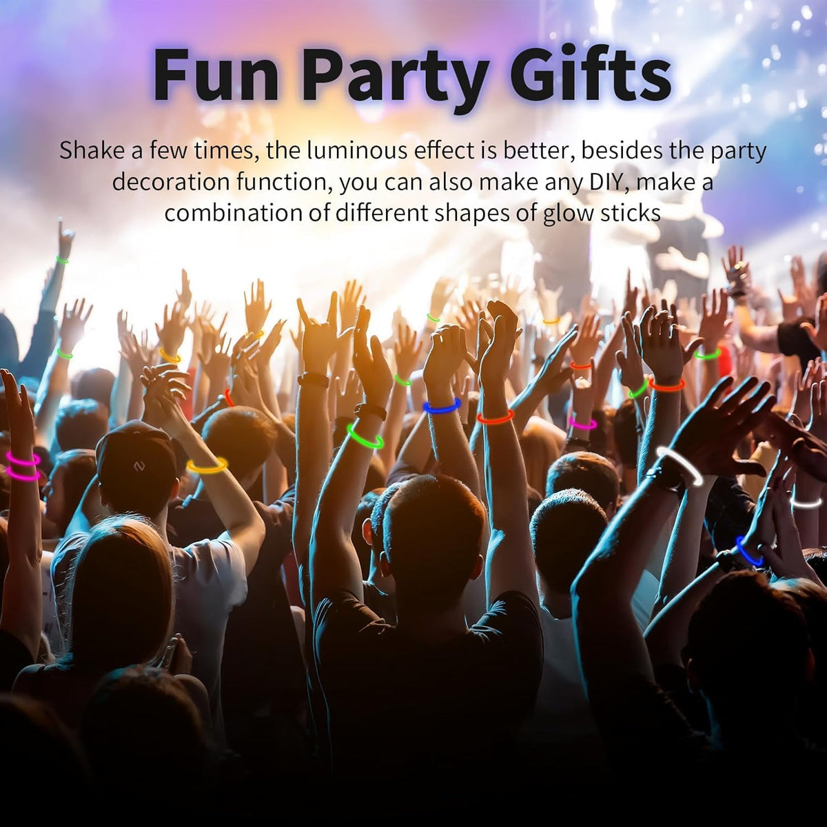 60 Pack 8” White Glow Sticks Bulk with 60 Connectors Neon Glow In The Dark Party favors Supplies