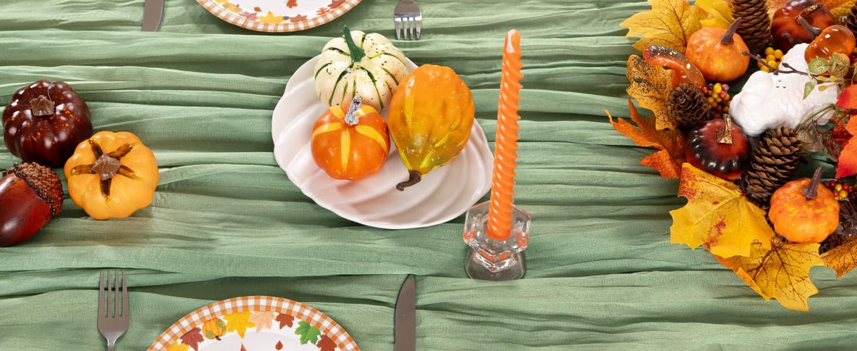 Sage Green Cheesecloth Table Runner 6 Pack Fall Table Runners Boho Gauze 120 Inches Sage Cheese