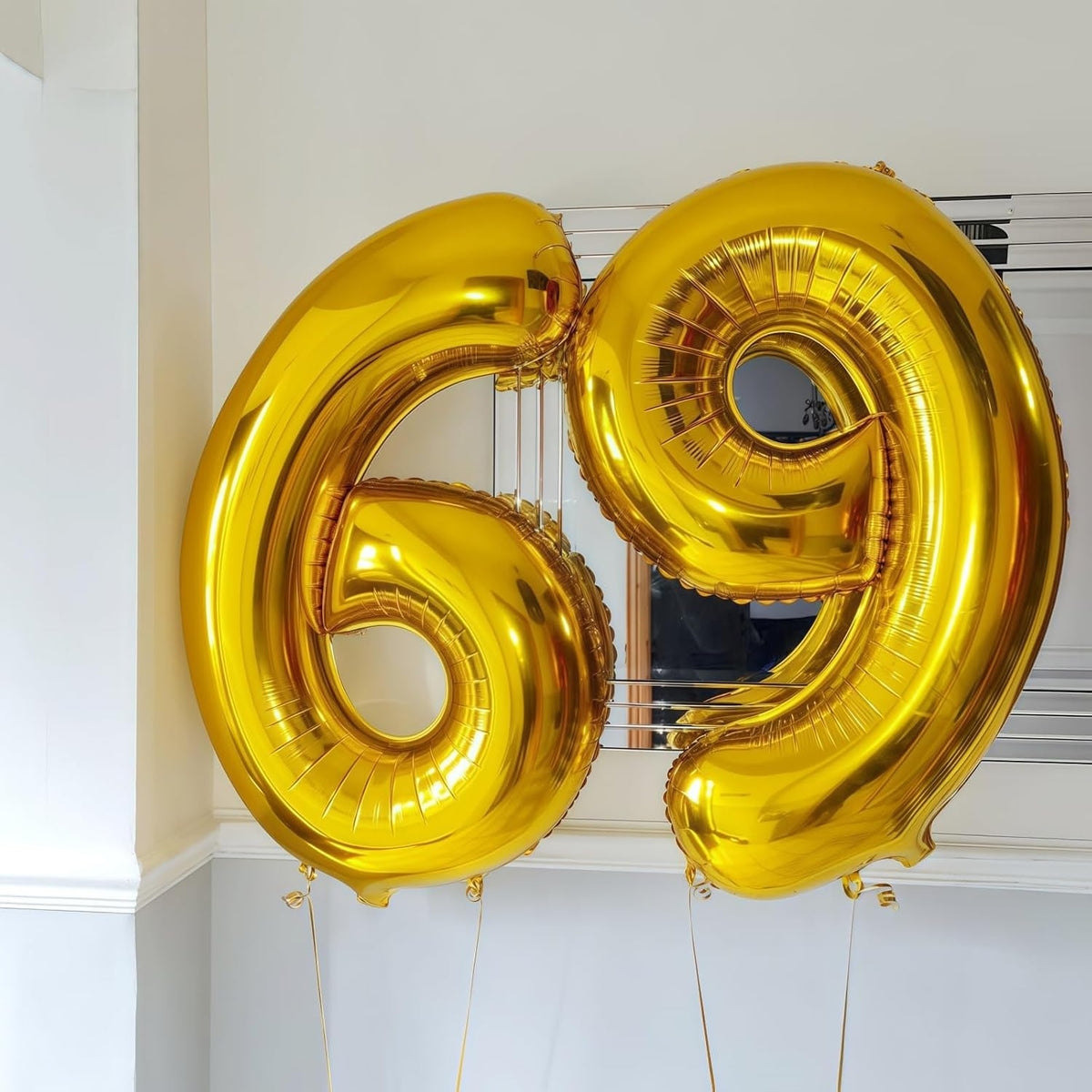 Gold 1 Balloon Number,40 Inch Number 1 Balloon Large Gold 1 Foil Mylar Helium Balloon for Birthday