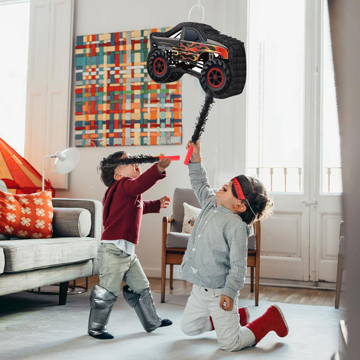 Car Pinata with Stick & Hanging Loop Mexican Pinata Game for Boy Truck Party Decorations Car Theme