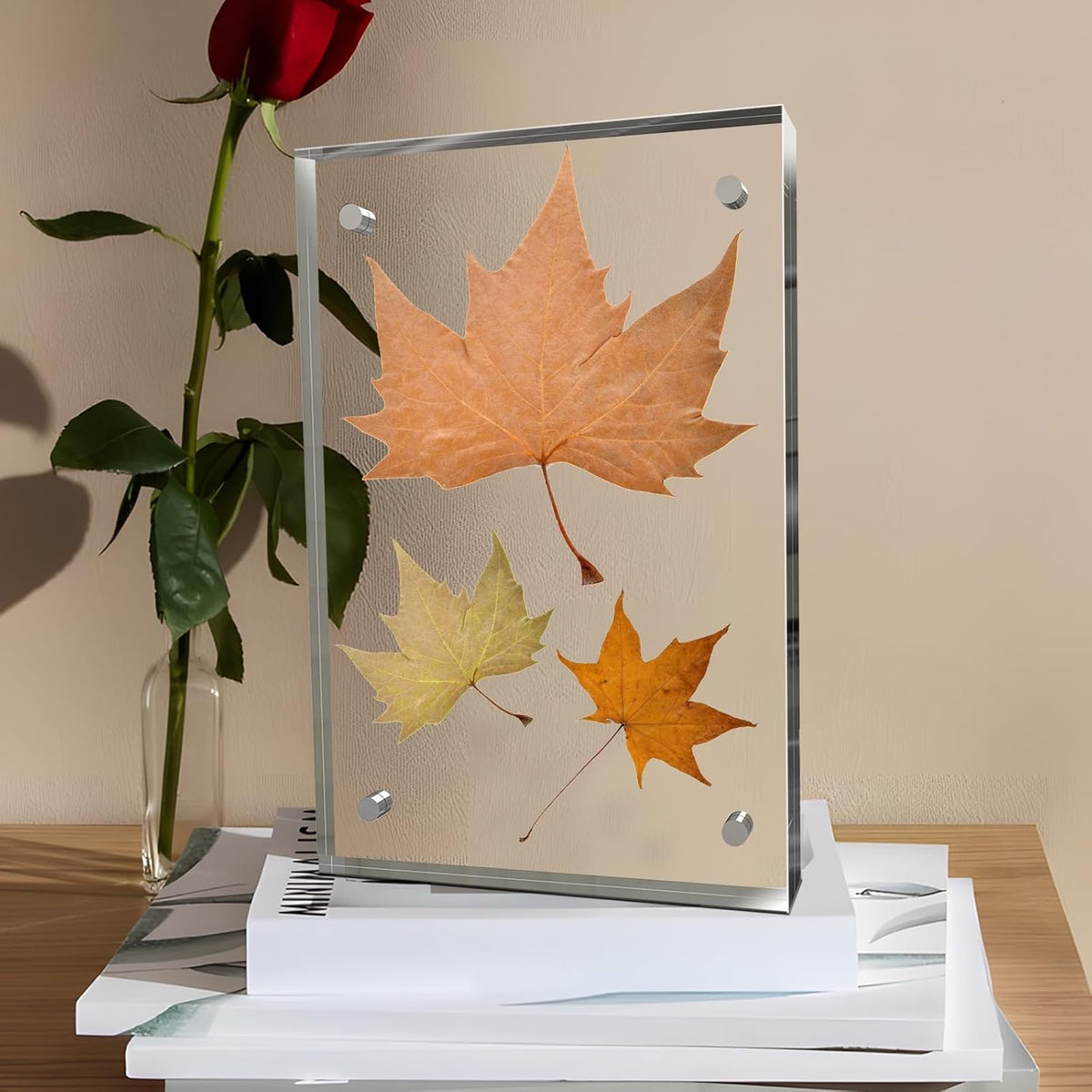 8x10 Inches Acrylic Picture Frames 3 Pack, Double Sided Magnetic Photo Frames,Free Standing on Desk