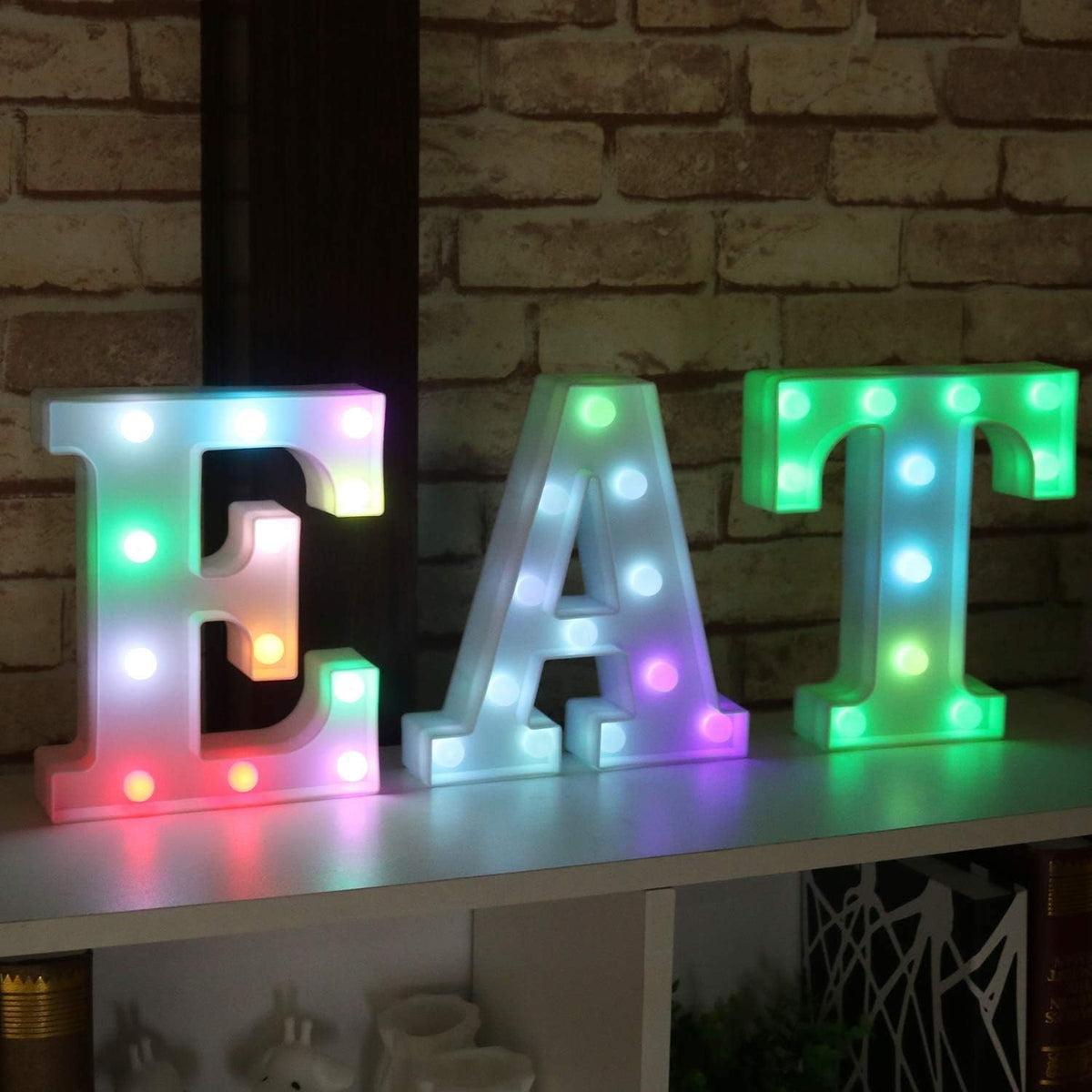 Pooqla Colorful LED marquee letter lights with Remote – light Up Signs – Party Bar Decorations for